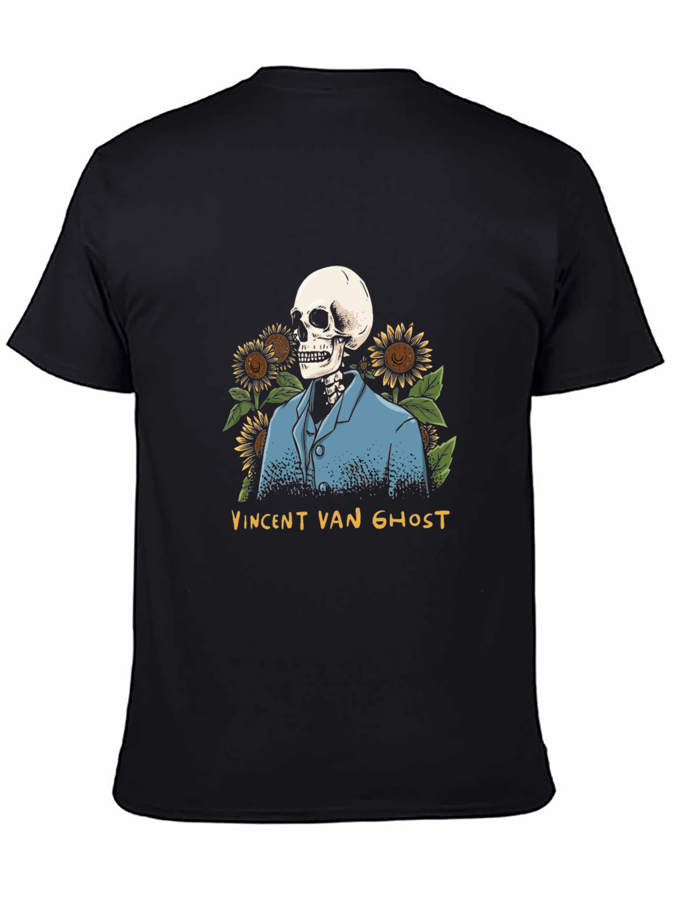 Vincent Van Ghost T-Shirt - Skeleton Sunflower Graphic Tee