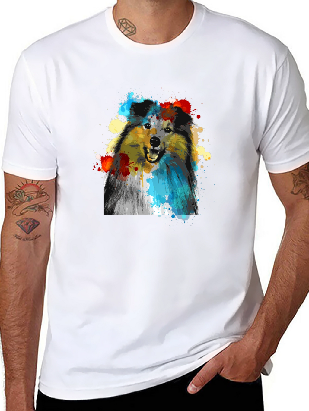 Dog Art Print T-Shirt - Stylish Canine Graphic Tee