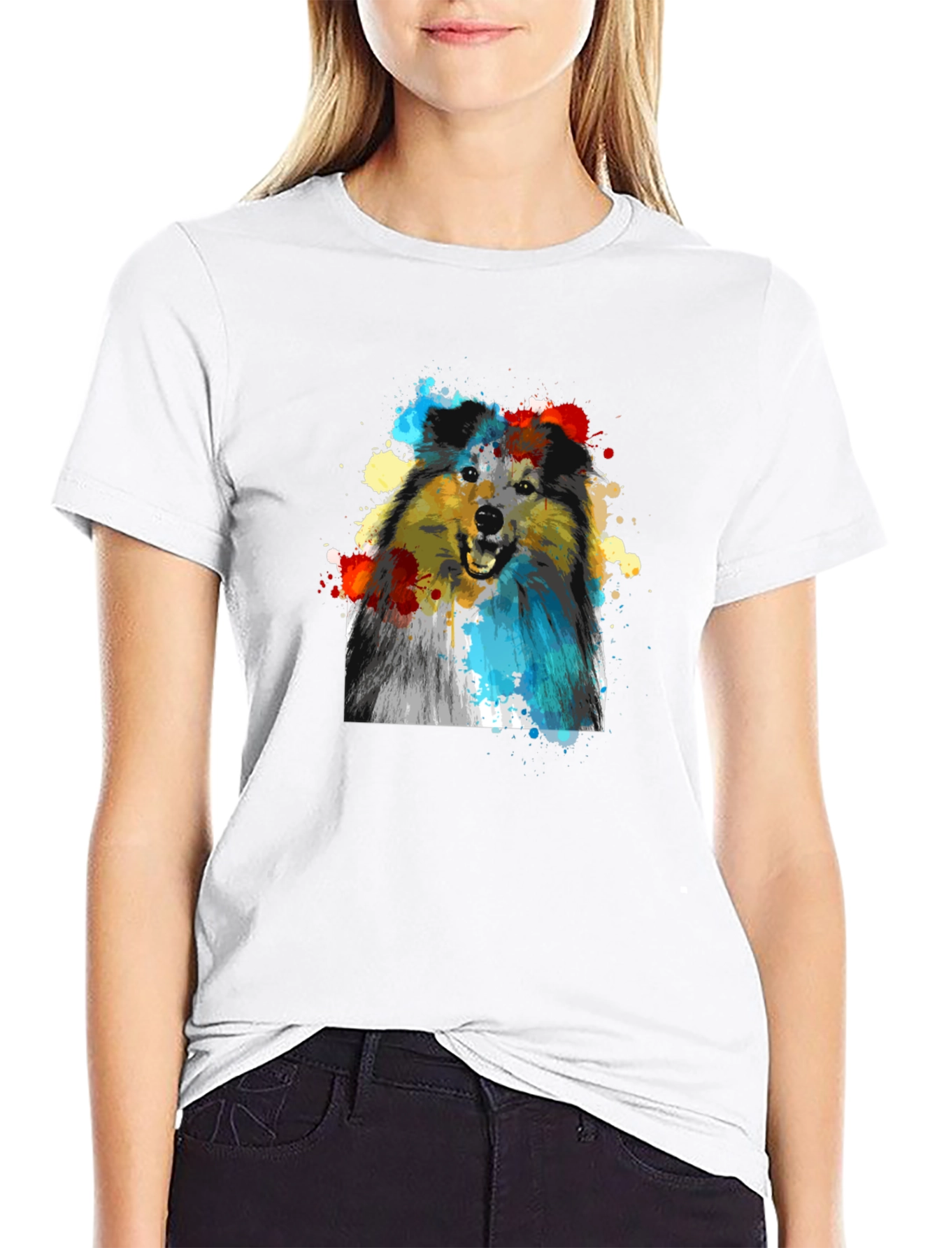 Dog Art Print T-Shirt - Stylish Canine Graphic Tee