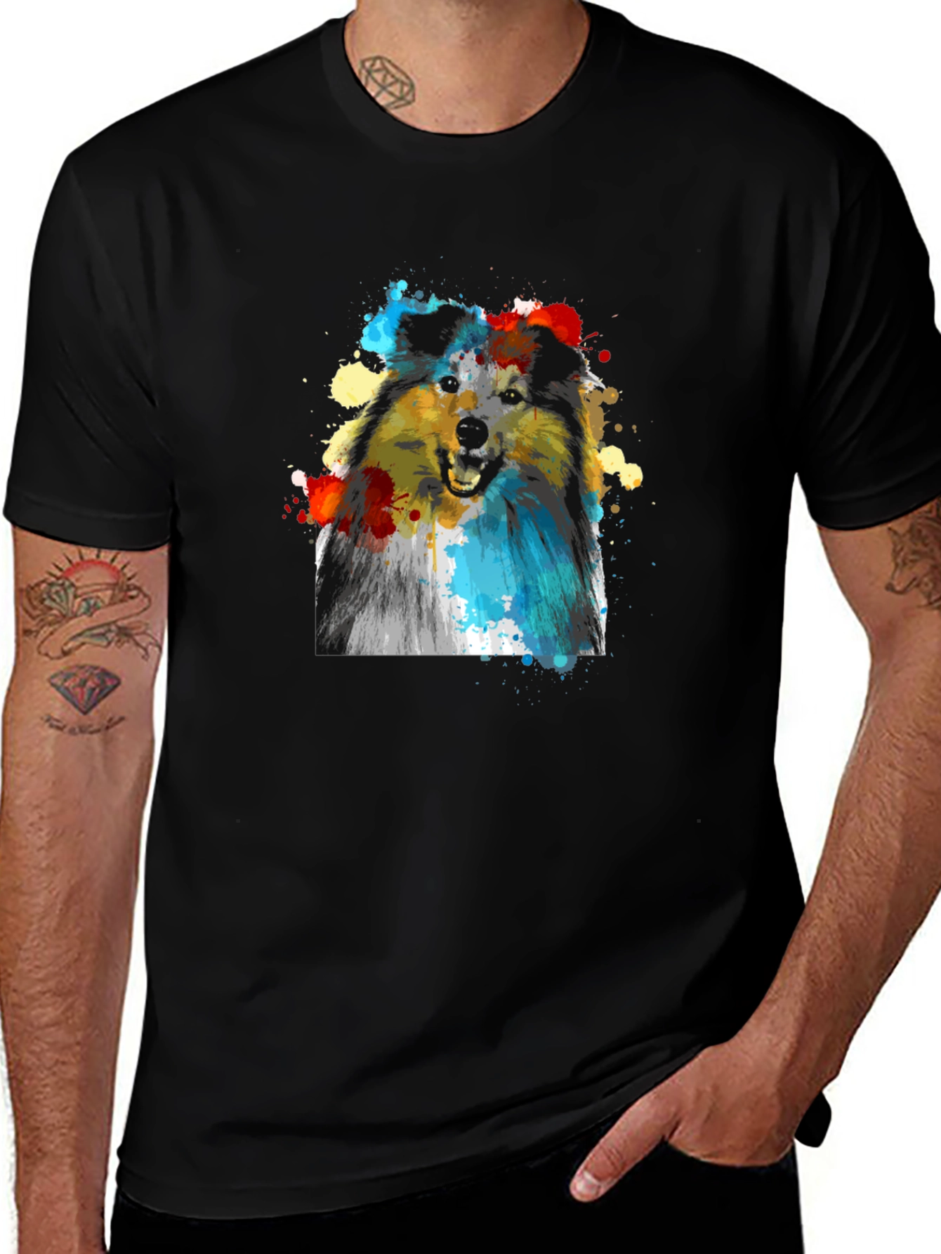 Dog Art Print T-Shirt - Stylish Canine Graphic Tee