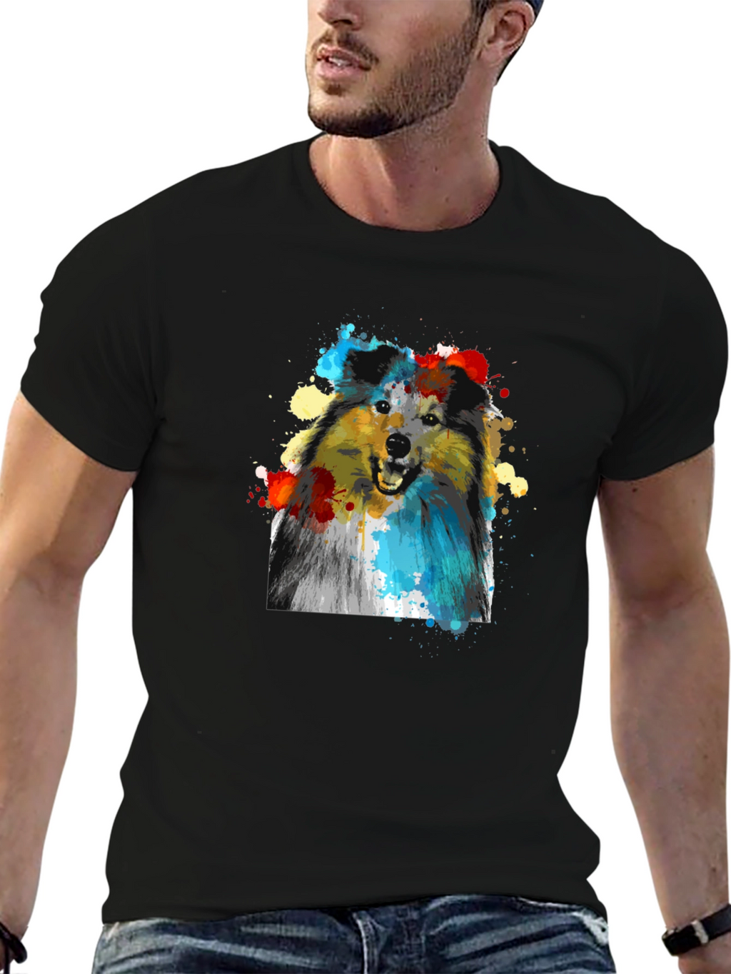 Dog Art Print T-Shirt - Stylish Canine Graphic Tee