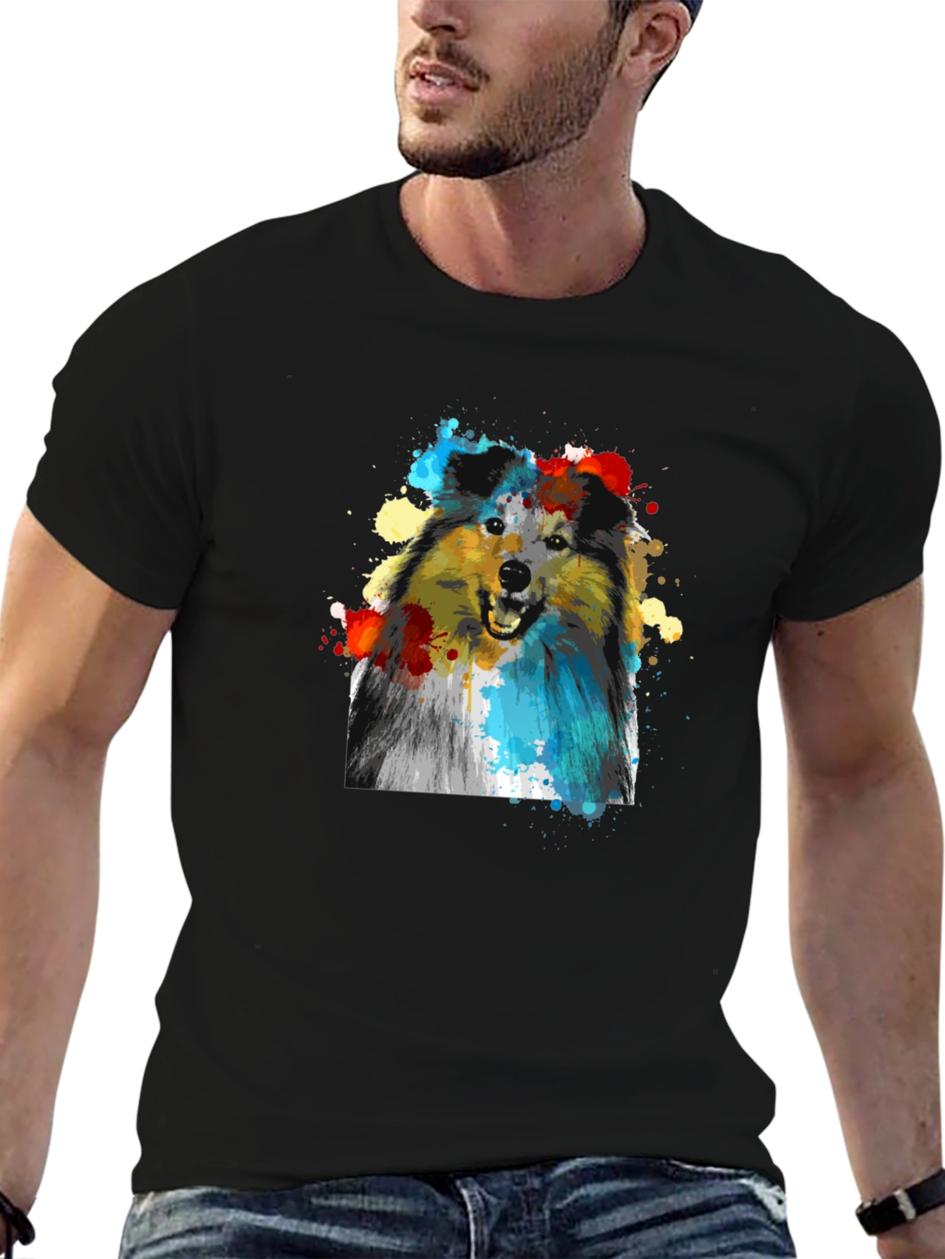 Dog Art Print T-Shirt - Stylish Canine Graphic Tee
