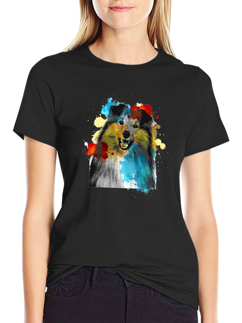 Dog Art Print T-Shirt - Stylish Canine Graphic Tee