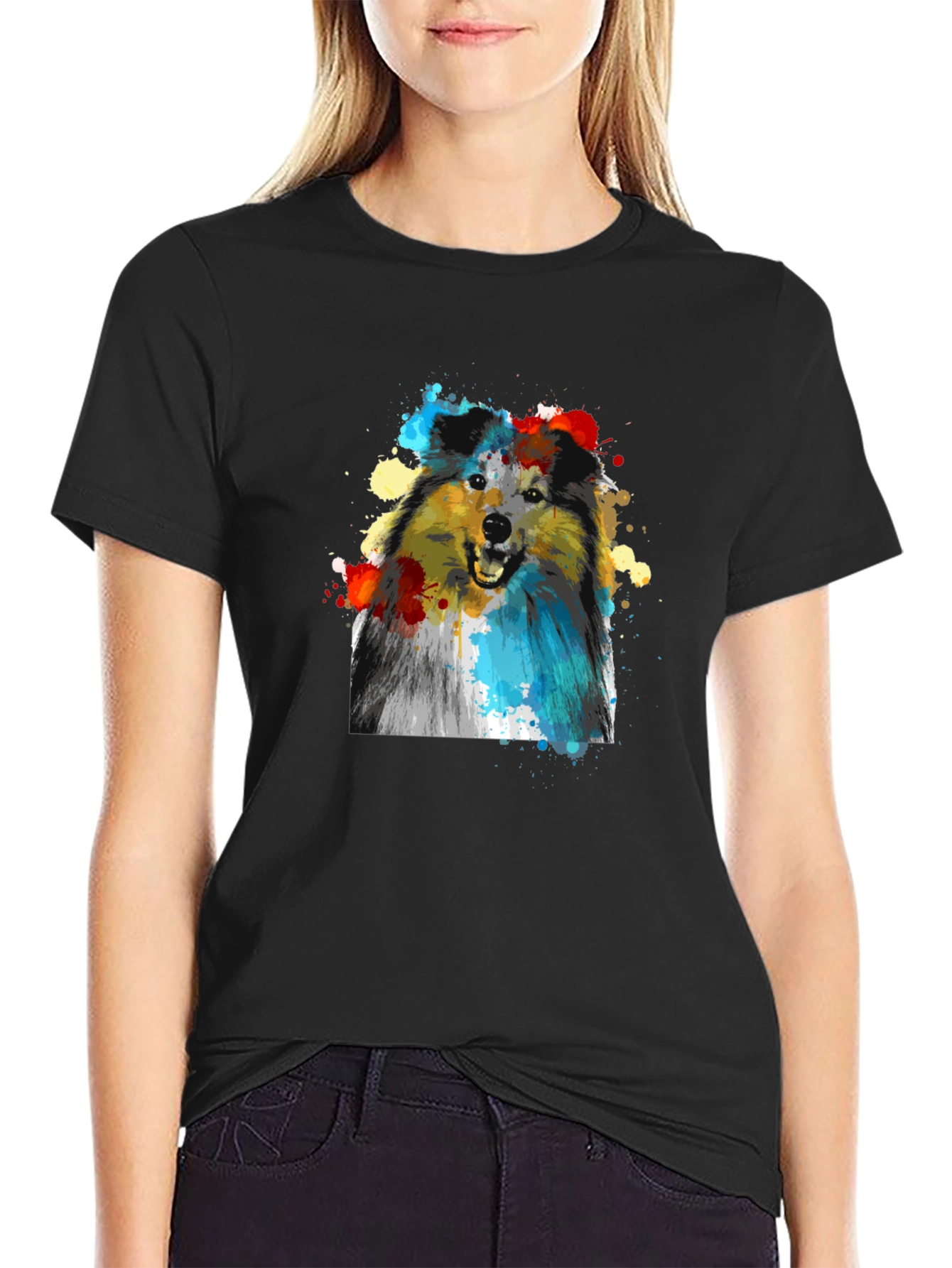 Dog Art Print T-Shirt - Stylish Canine Graphic Tee