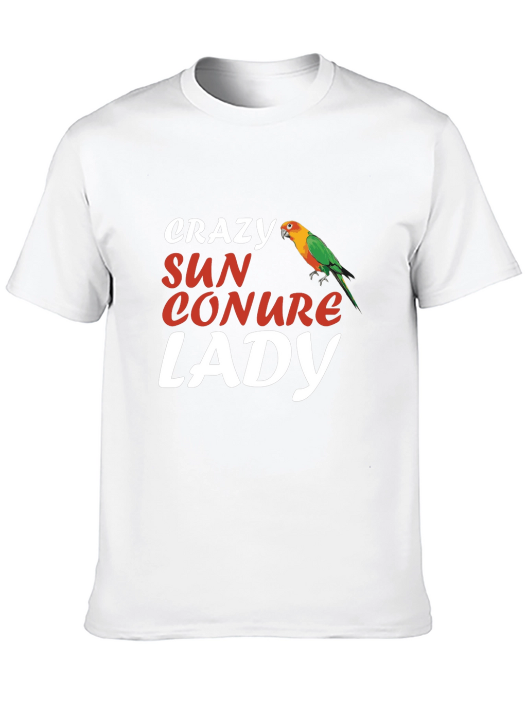 Crazy Sun Conure Lady T-Shirt - Bird Lover Tee