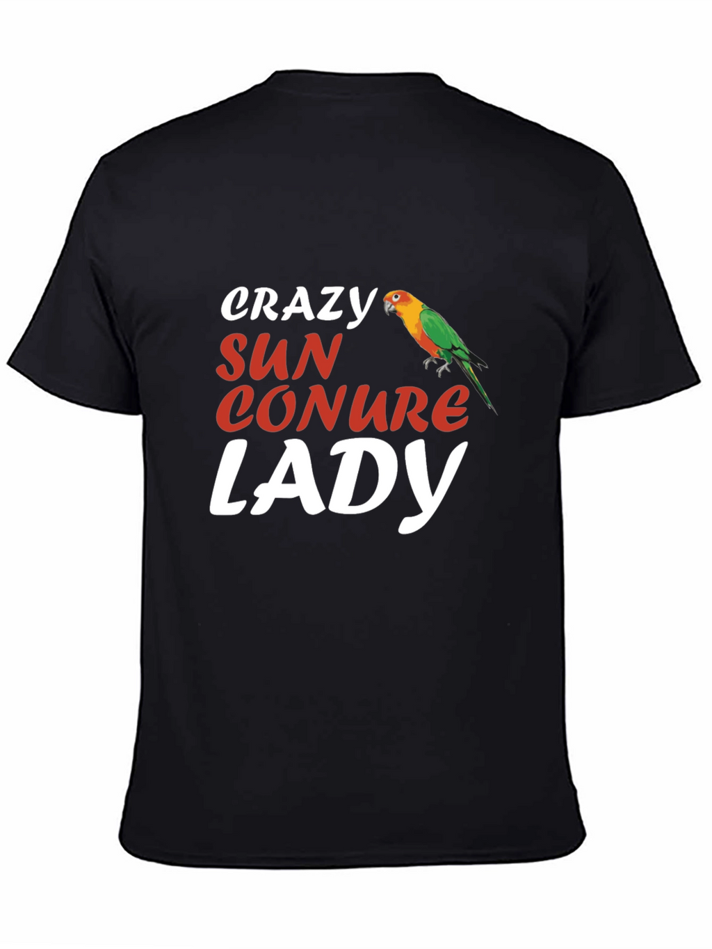 Crazy Sun Conure Lady T-Shirt - Bird Lover Tee