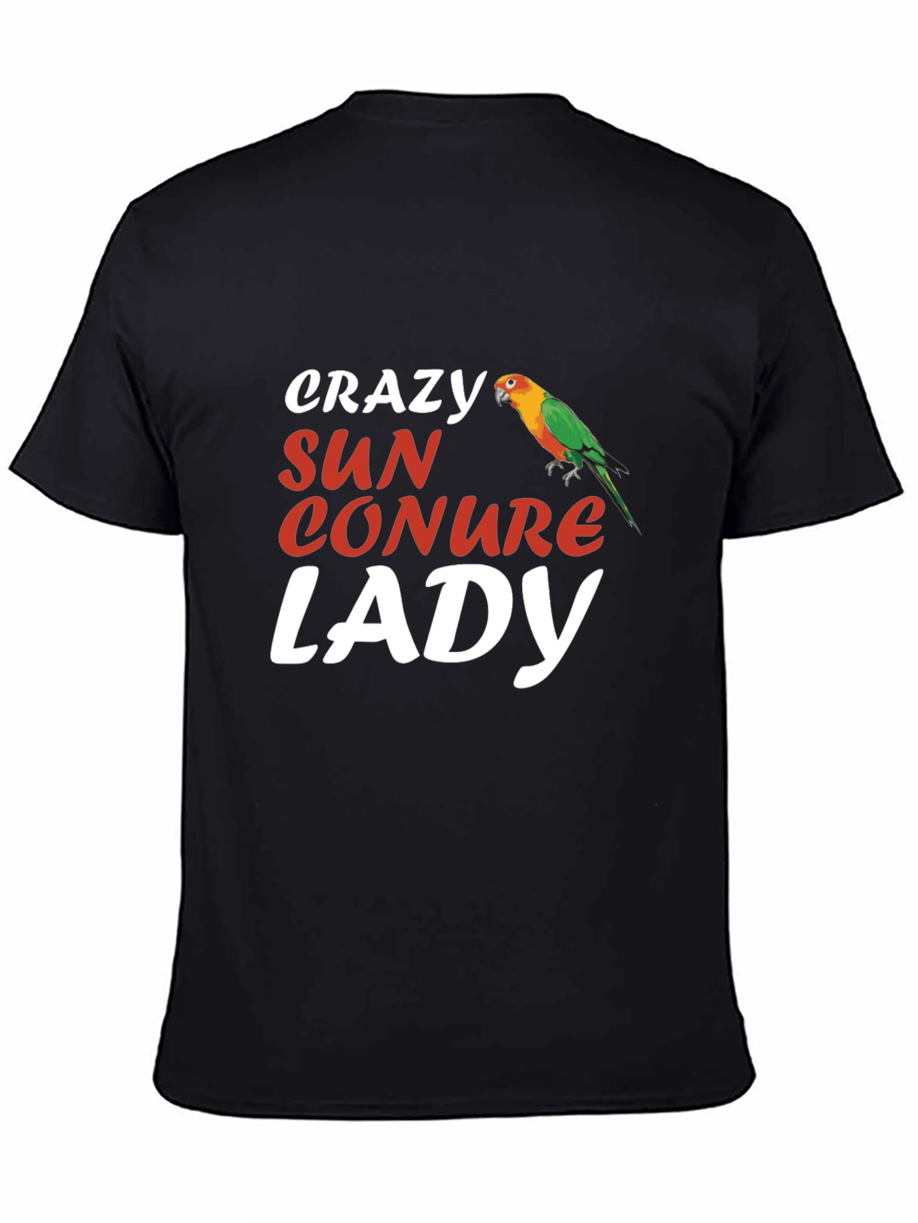 Crazy Sun Conure Lady T-Shirt - Bird Lover Tee