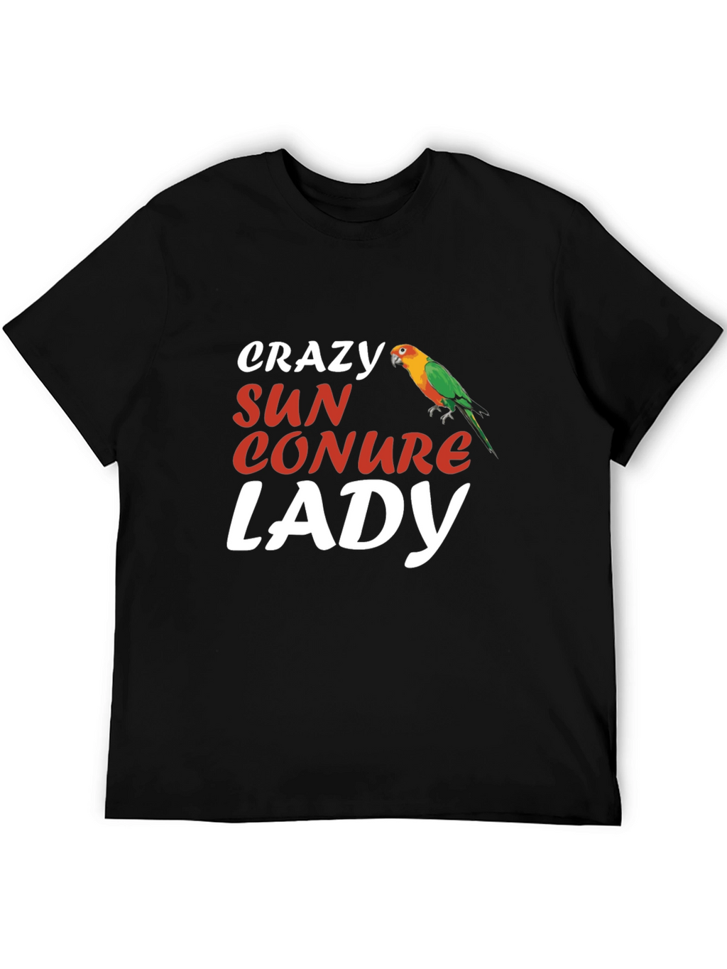Crazy Sun Conure Lady T-Shirt - Bird Lover Tee
