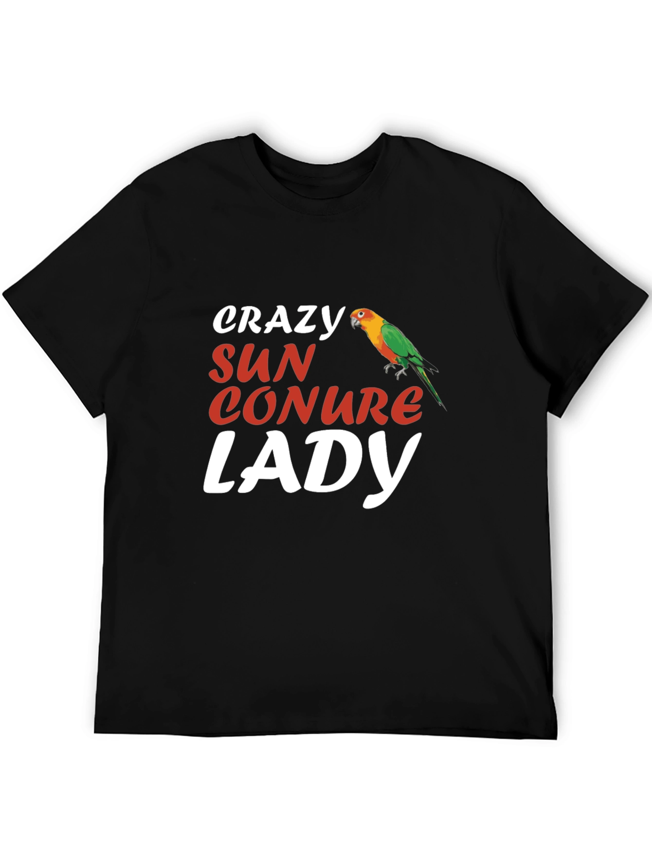 Crazy Sun Conure Lady T-Shirt - Bird Lover Tee