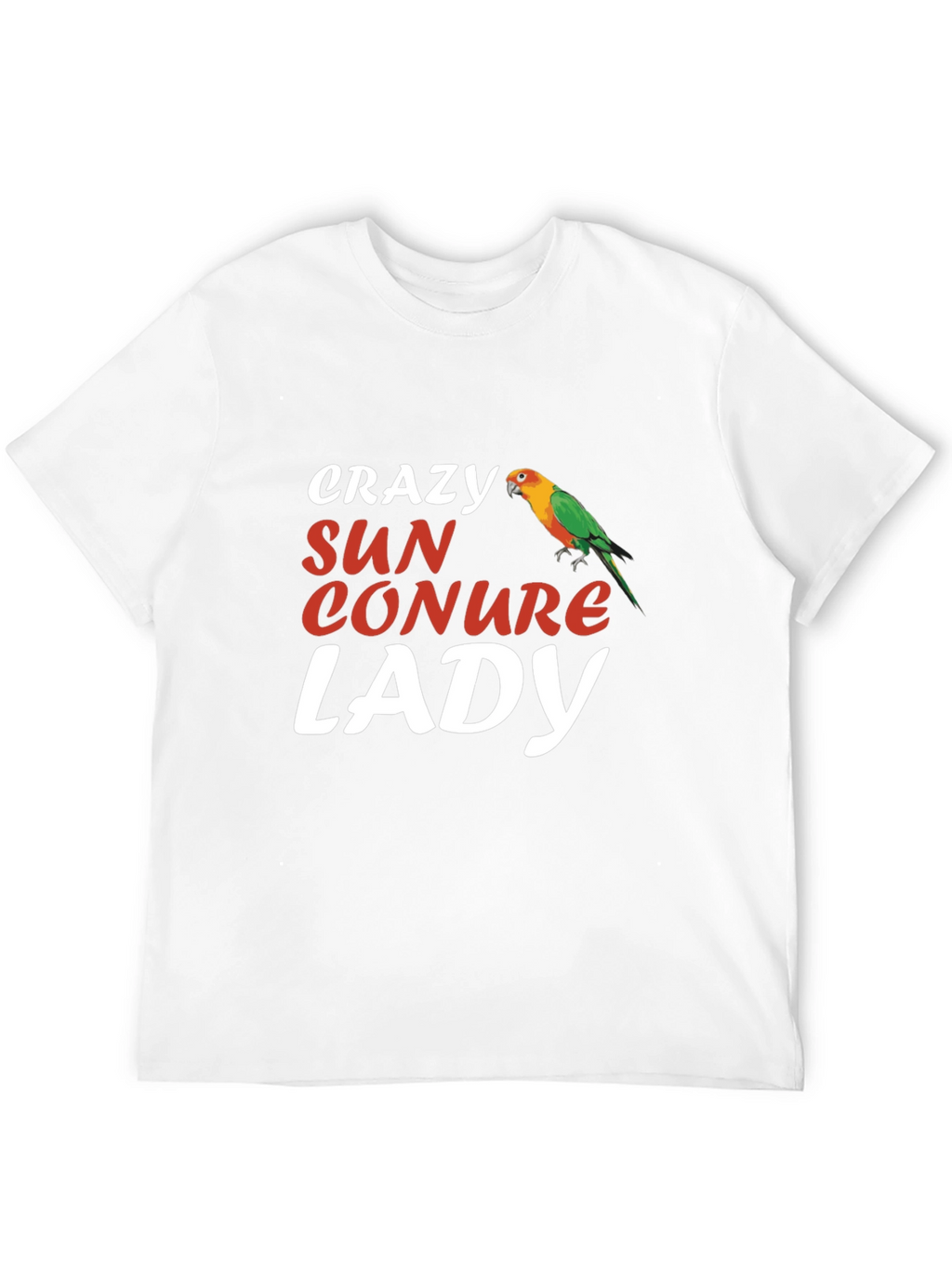 Crazy Sun Conure Lady T-Shirt - Bird Lover Tee