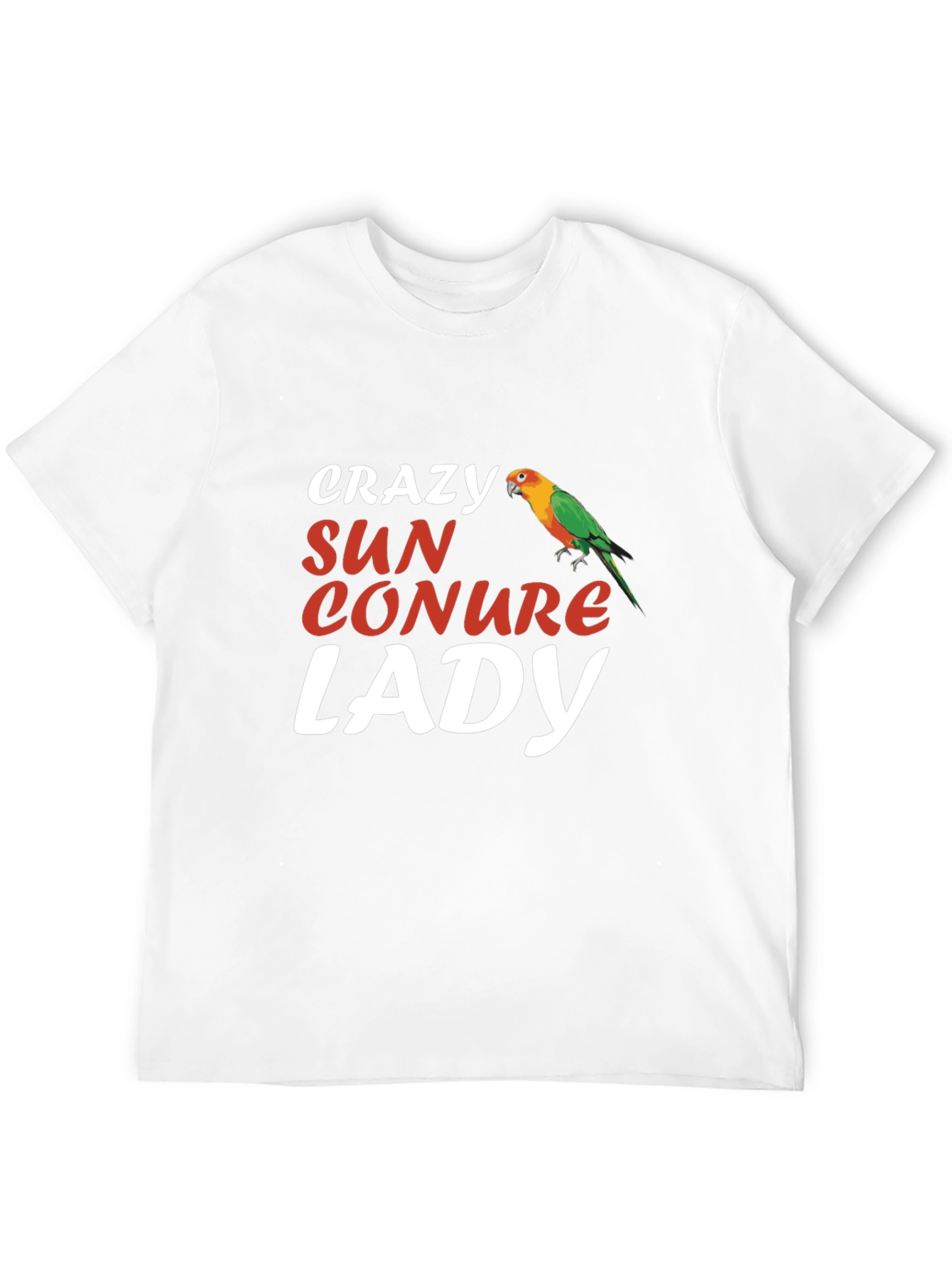 Crazy Sun Conure Lady T-Shirt - Bird Lover Tee