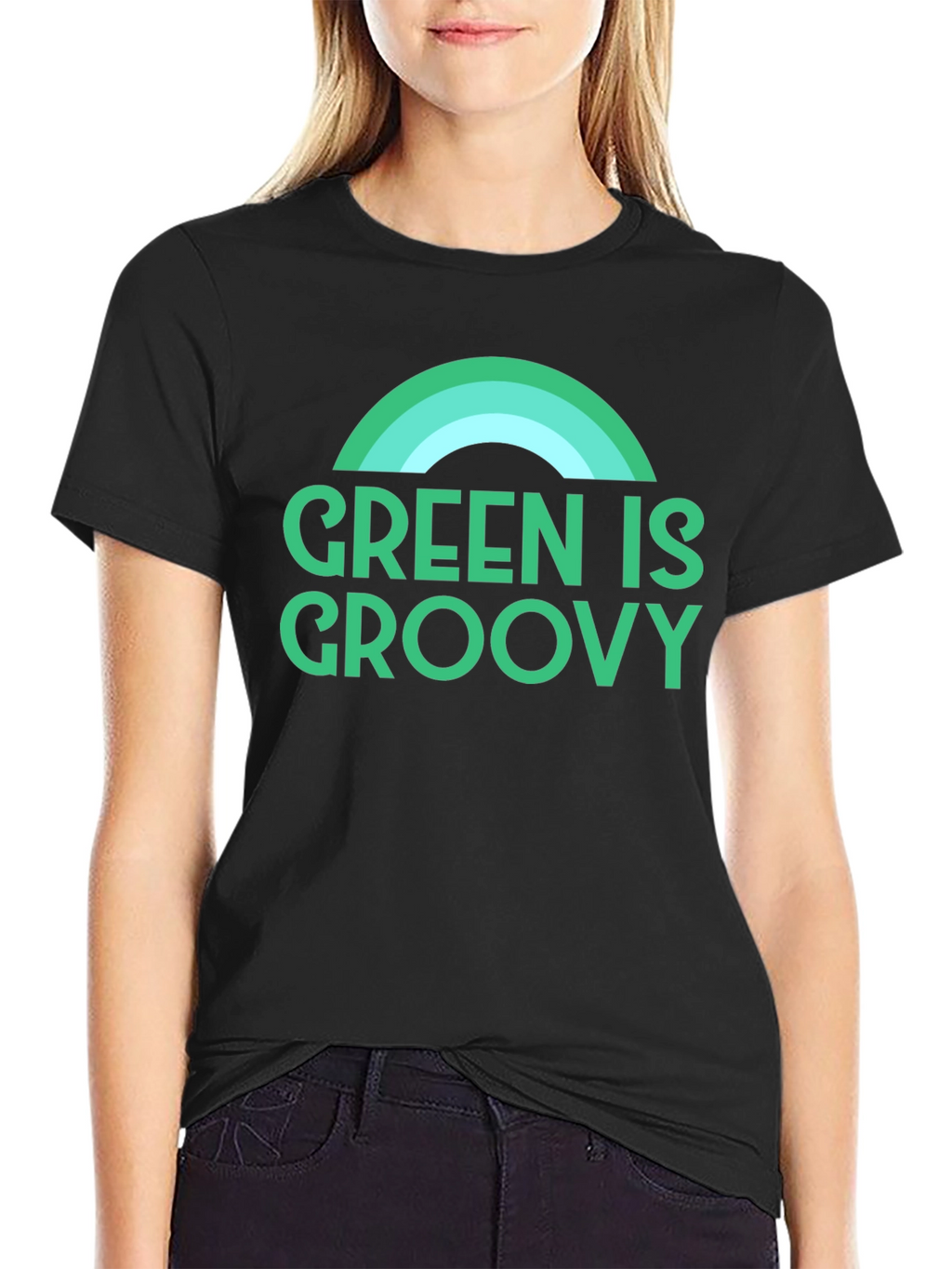Green is Groovy T-Shirt - Retro Rainbow Graphic Tee
