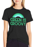 Green is Groovy T-Shirt - Retro Rainbow Graphic Tee