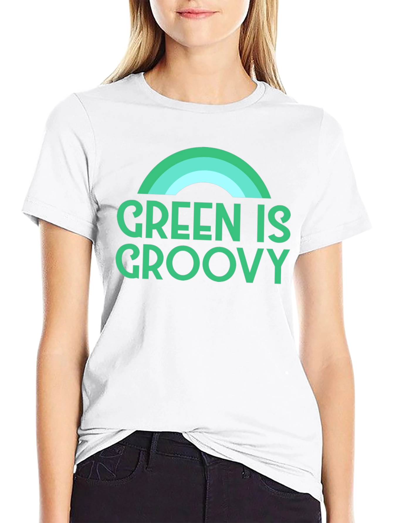 Green is Groovy T-Shirt - Retro Rainbow Graphic Tee
