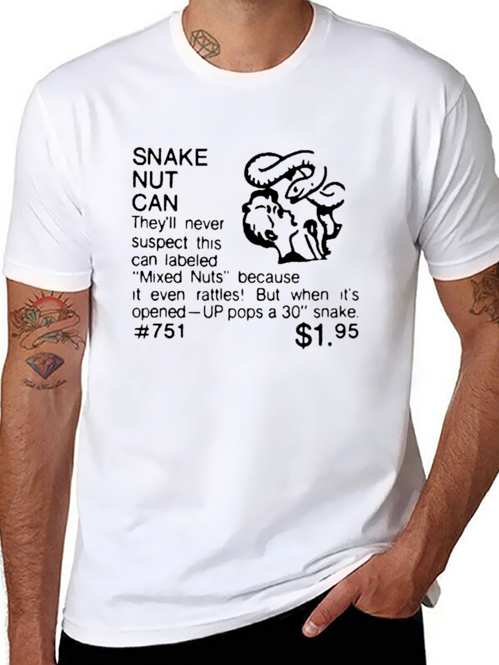Snake Nut Can Prank Novelty T-Shirt