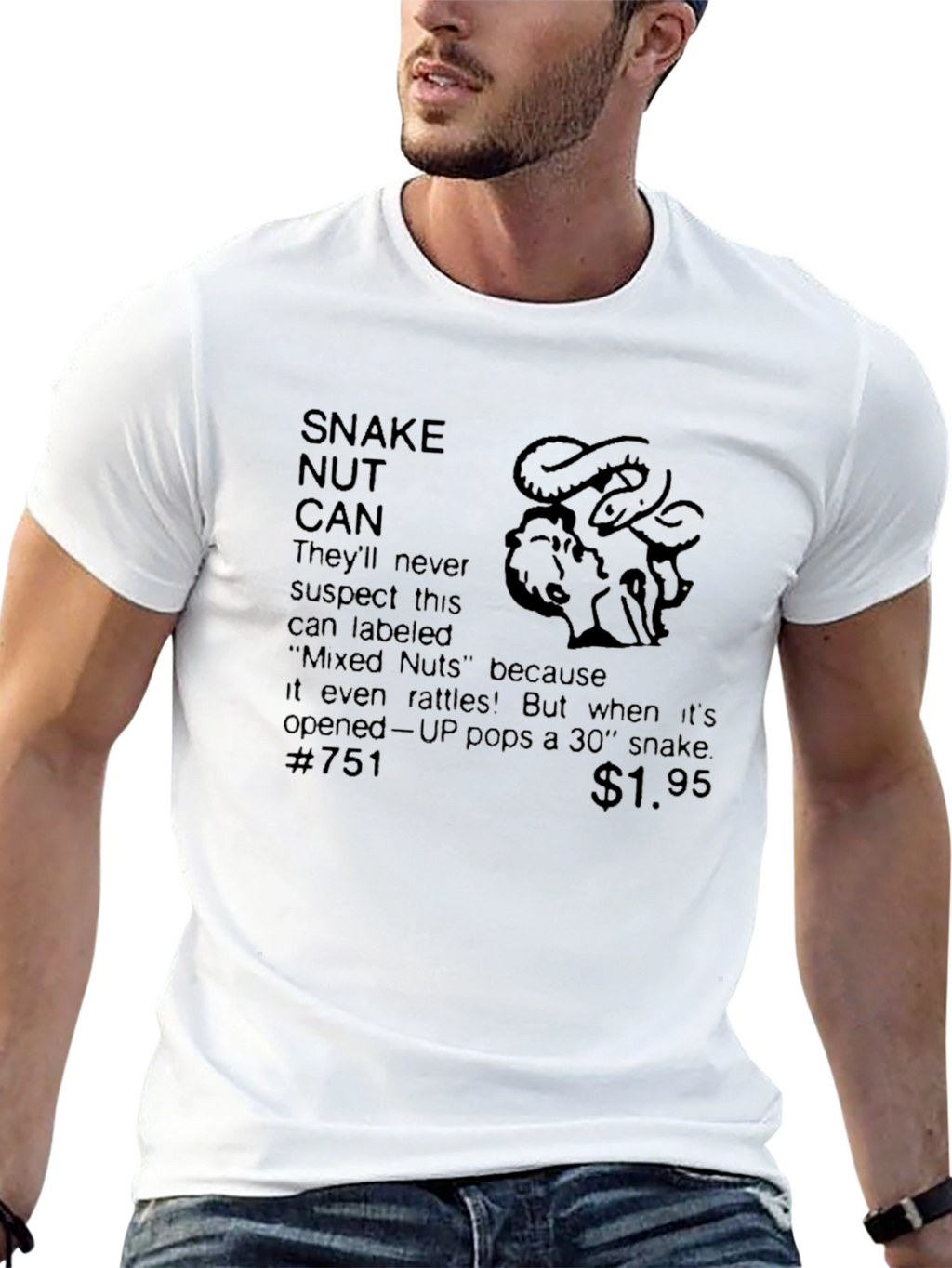 Snake Nut Can Prank Novelty T-Shirt