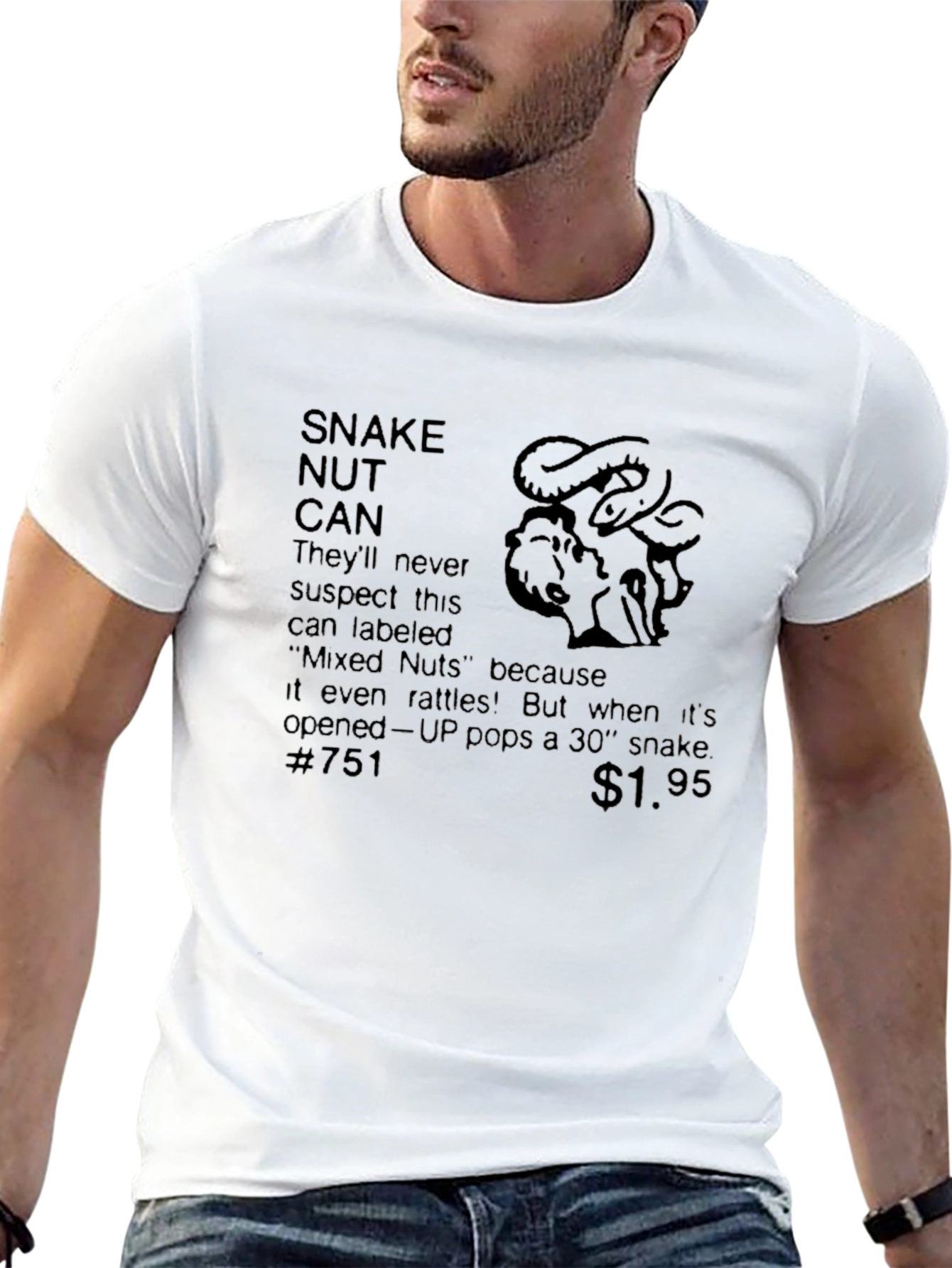 Snake Nut Can Prank Novelty T-Shirt