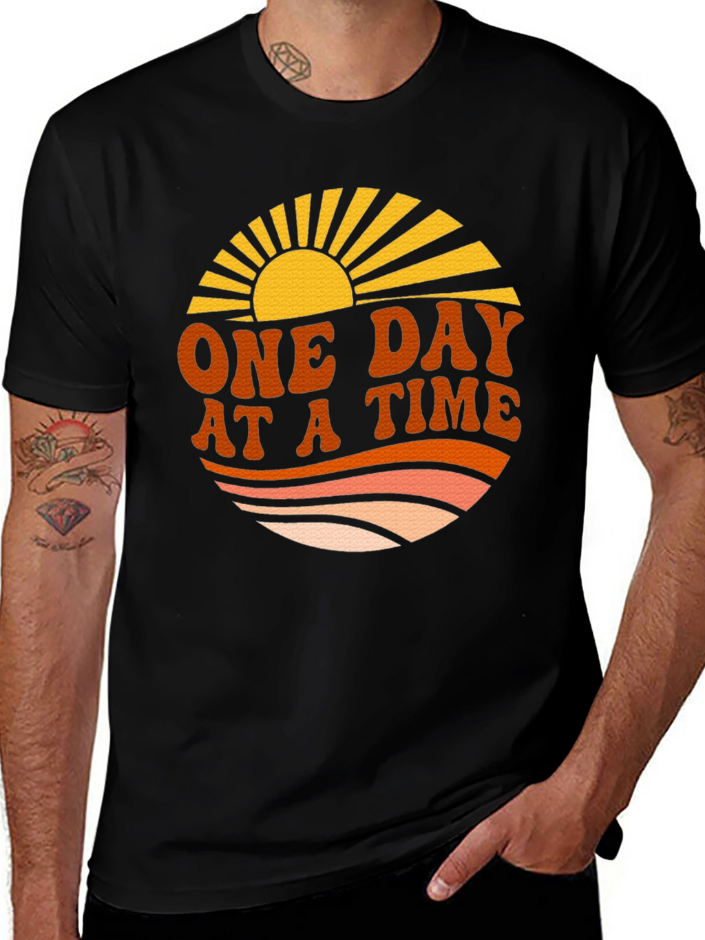 Retro One Day At A Time Graphic T-Shirt