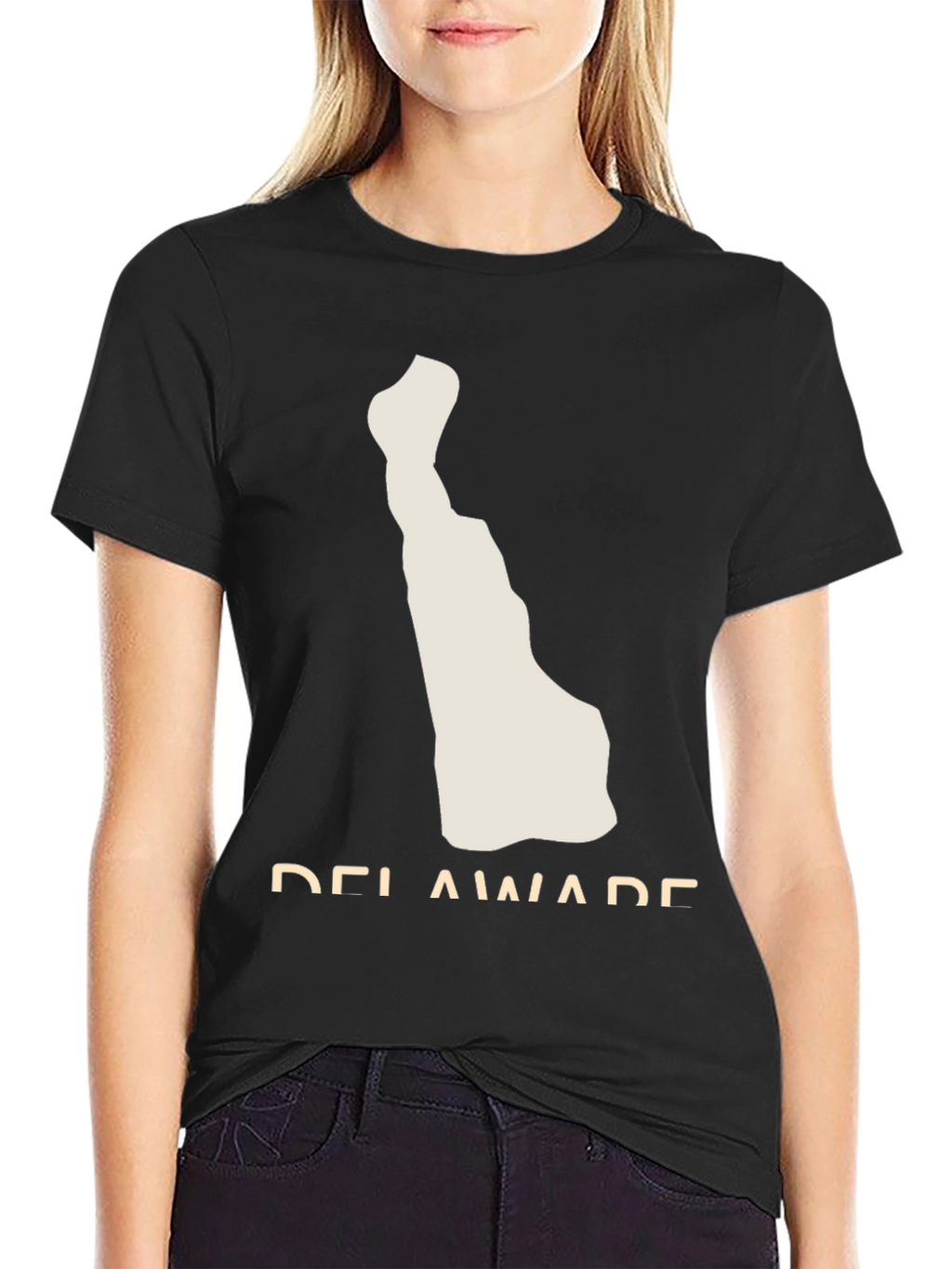 Delaware State Map T-Shirt - Black Graphic Tee