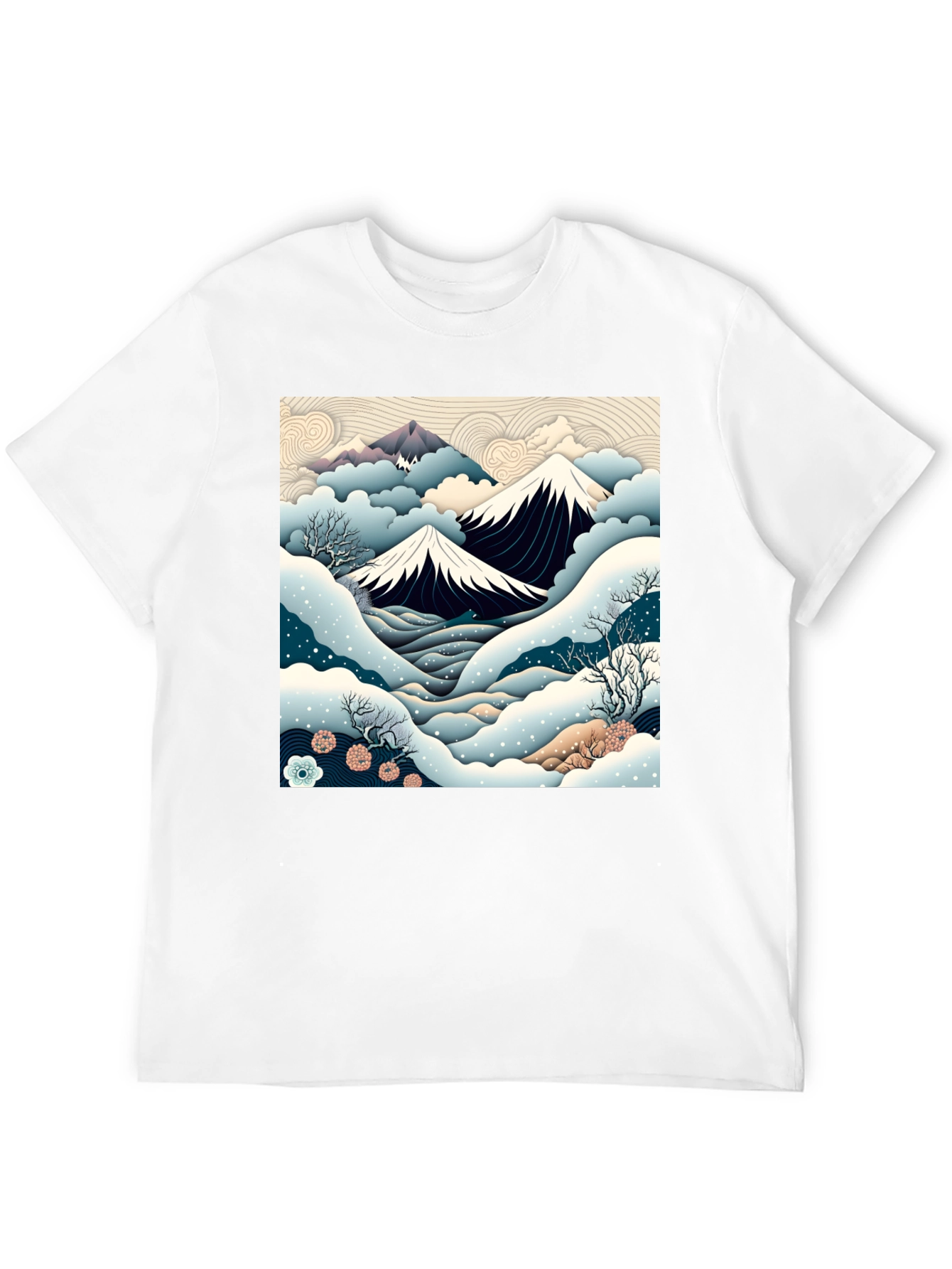 Japanese Mountain Scene Graphic Tee