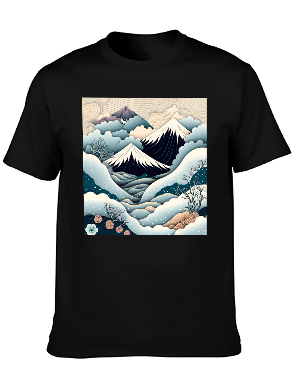 Japanese Mountain Scene Graphic Tee