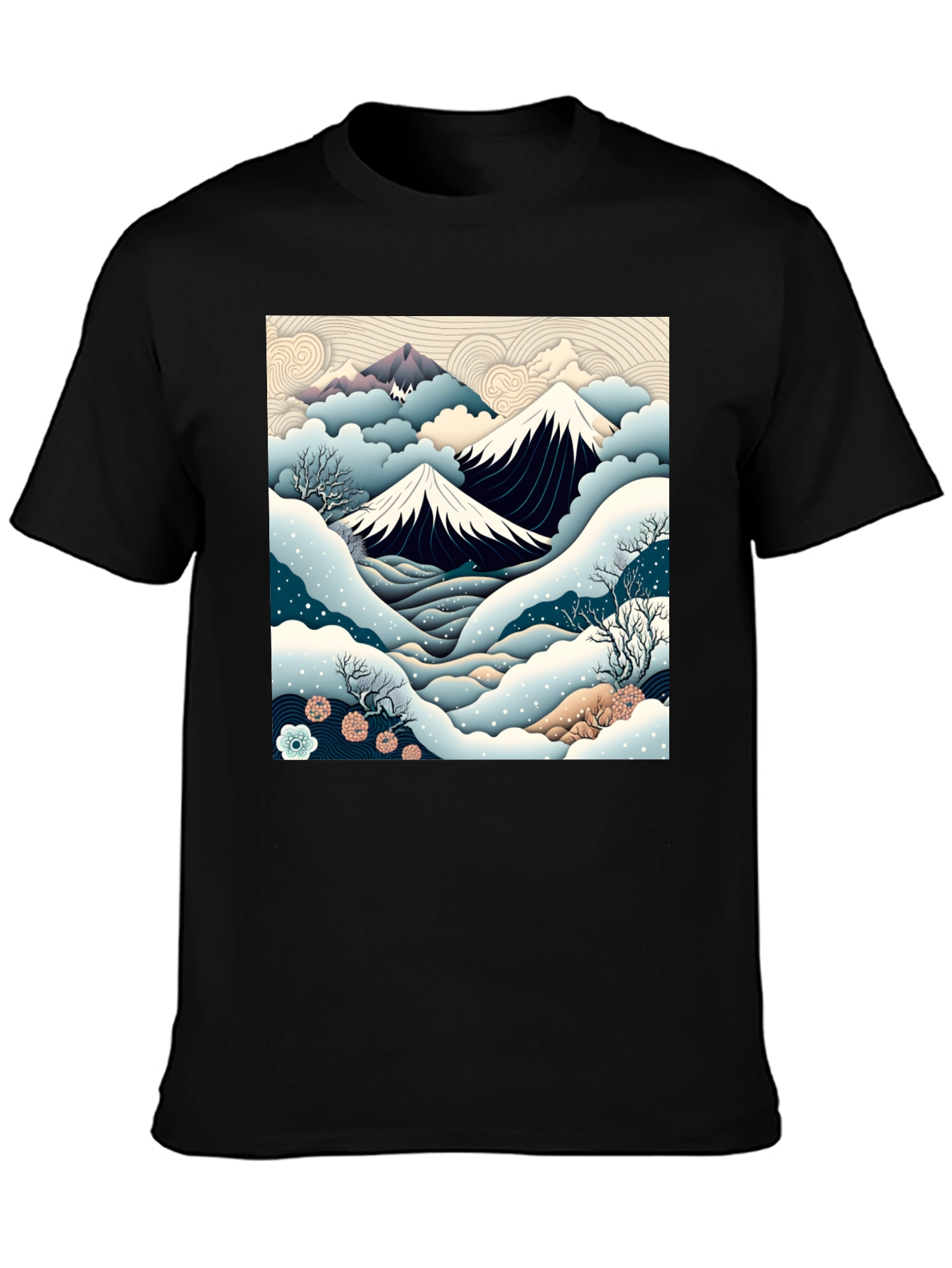 Japanese Mountain Scene Graphic Tee