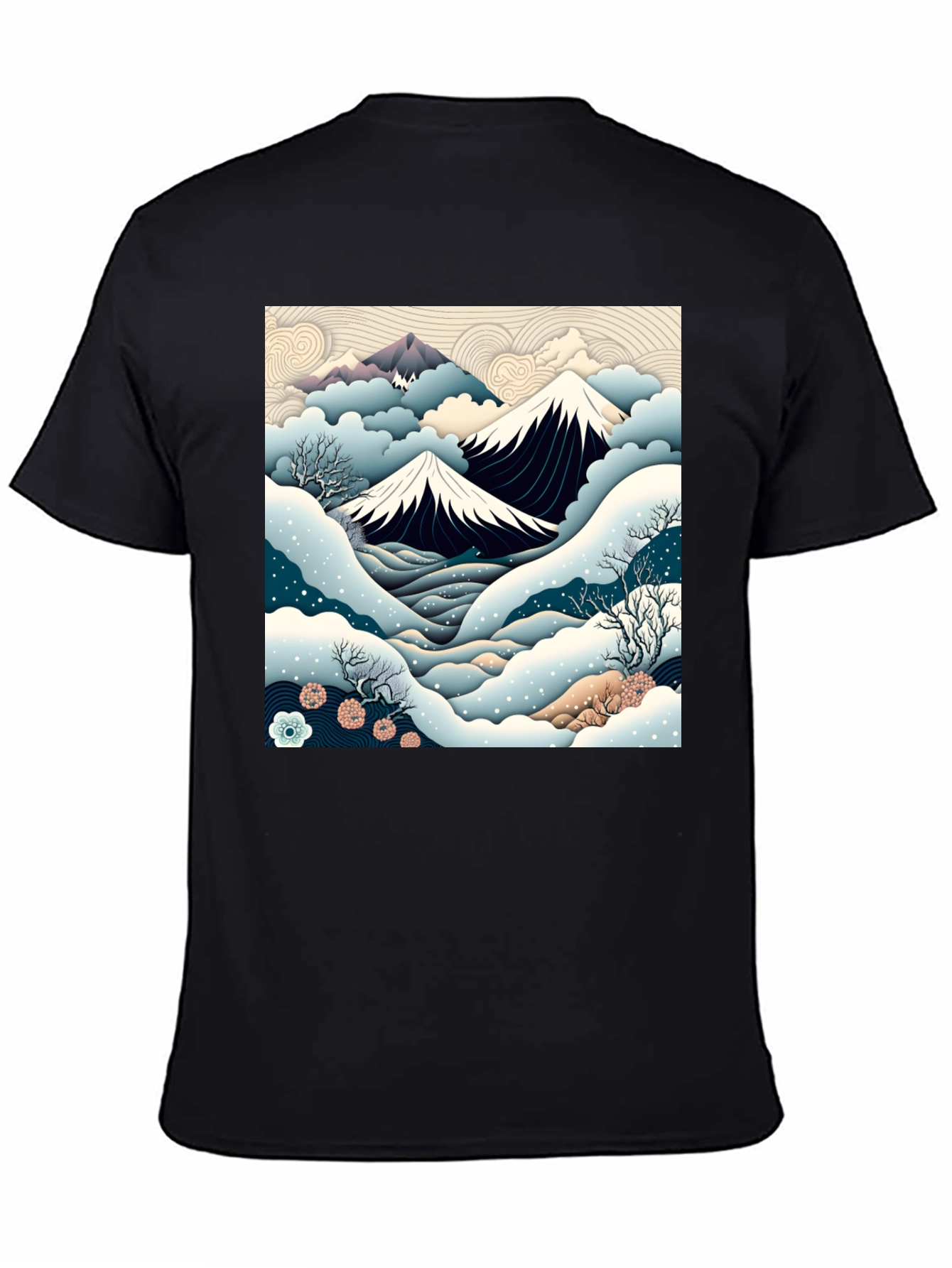 Japanese Mountain Scene Graphic Tee