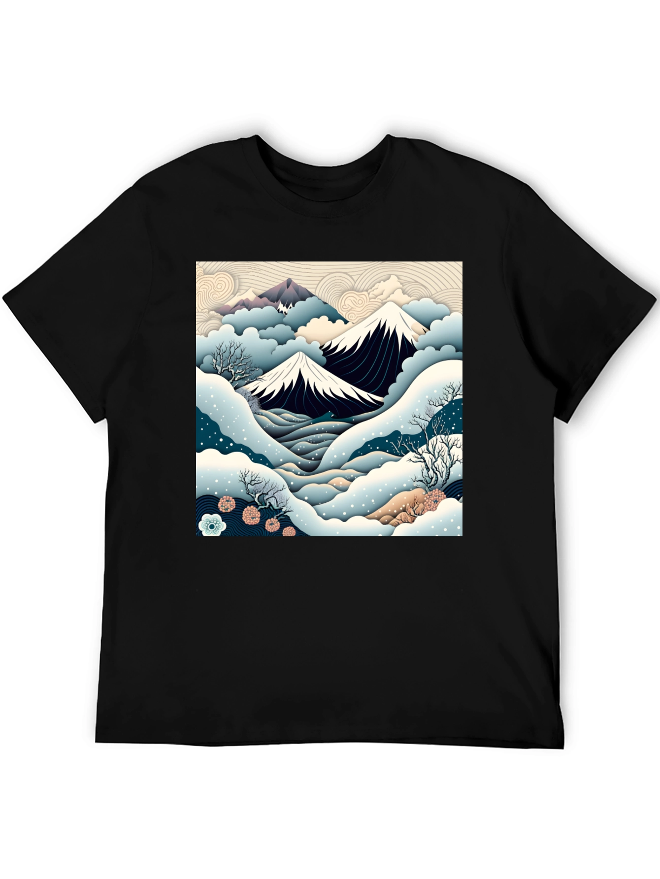 Japanese Mountain Scene Graphic Tee