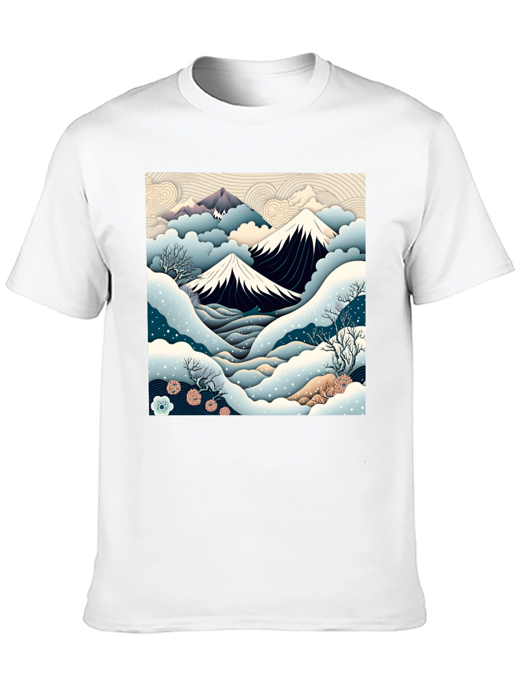 Japanese Mountain Scene Graphic Tee