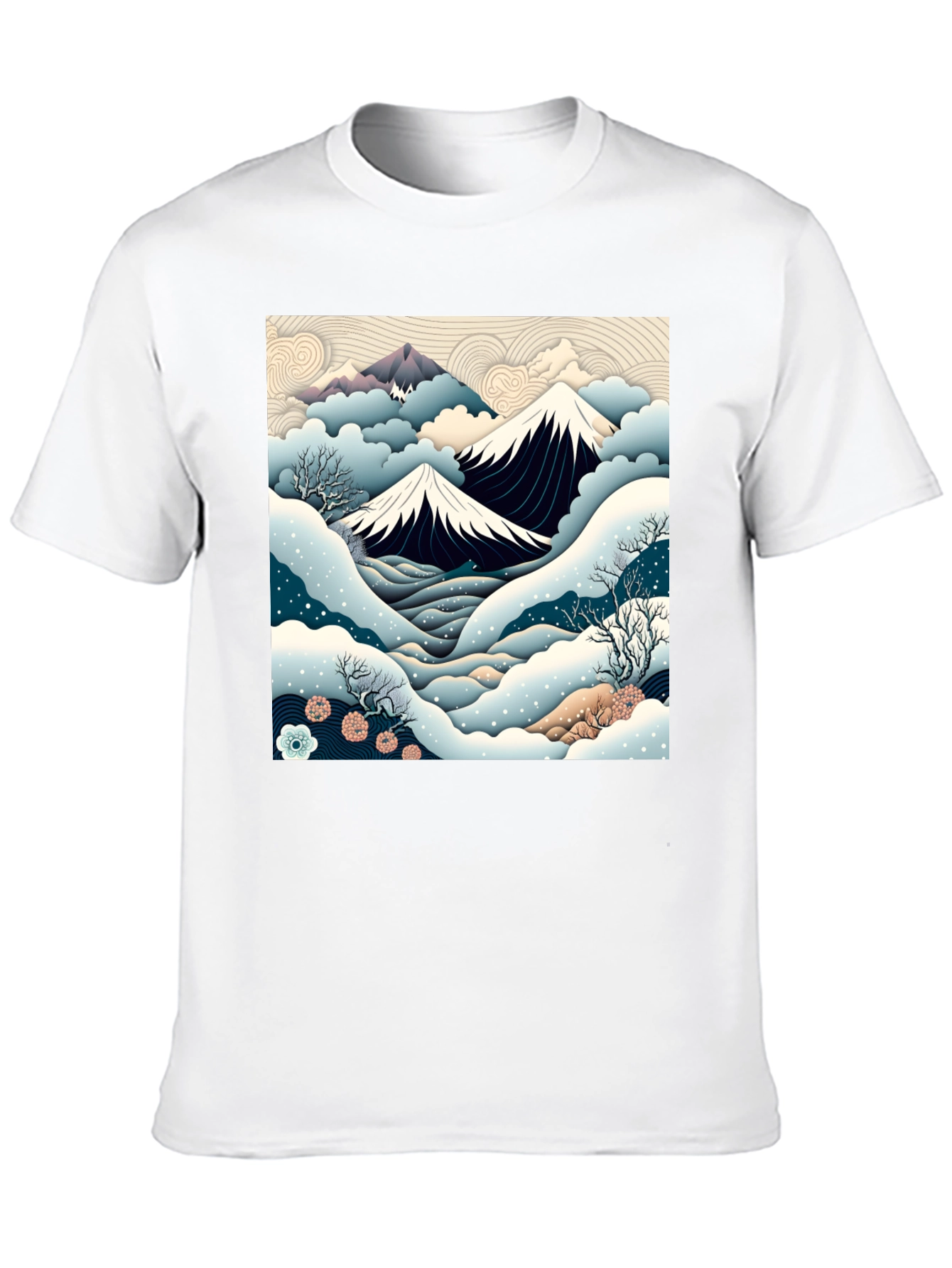 Japanese Mountain Scene Graphic Tee