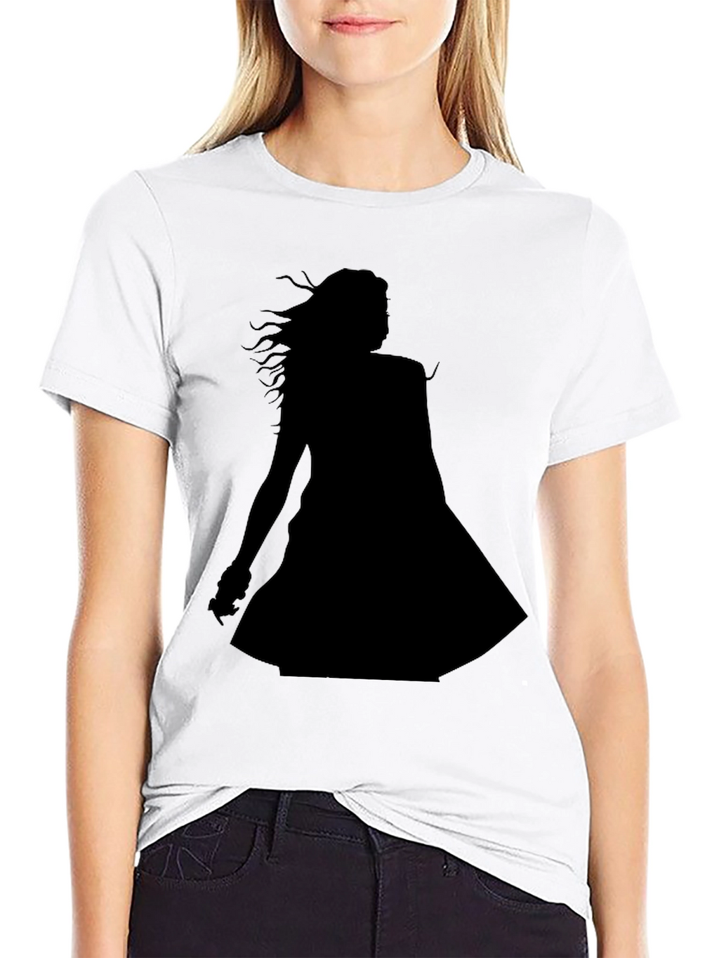 Silhouette Graphic Tee - Stylish Black T-Shirt