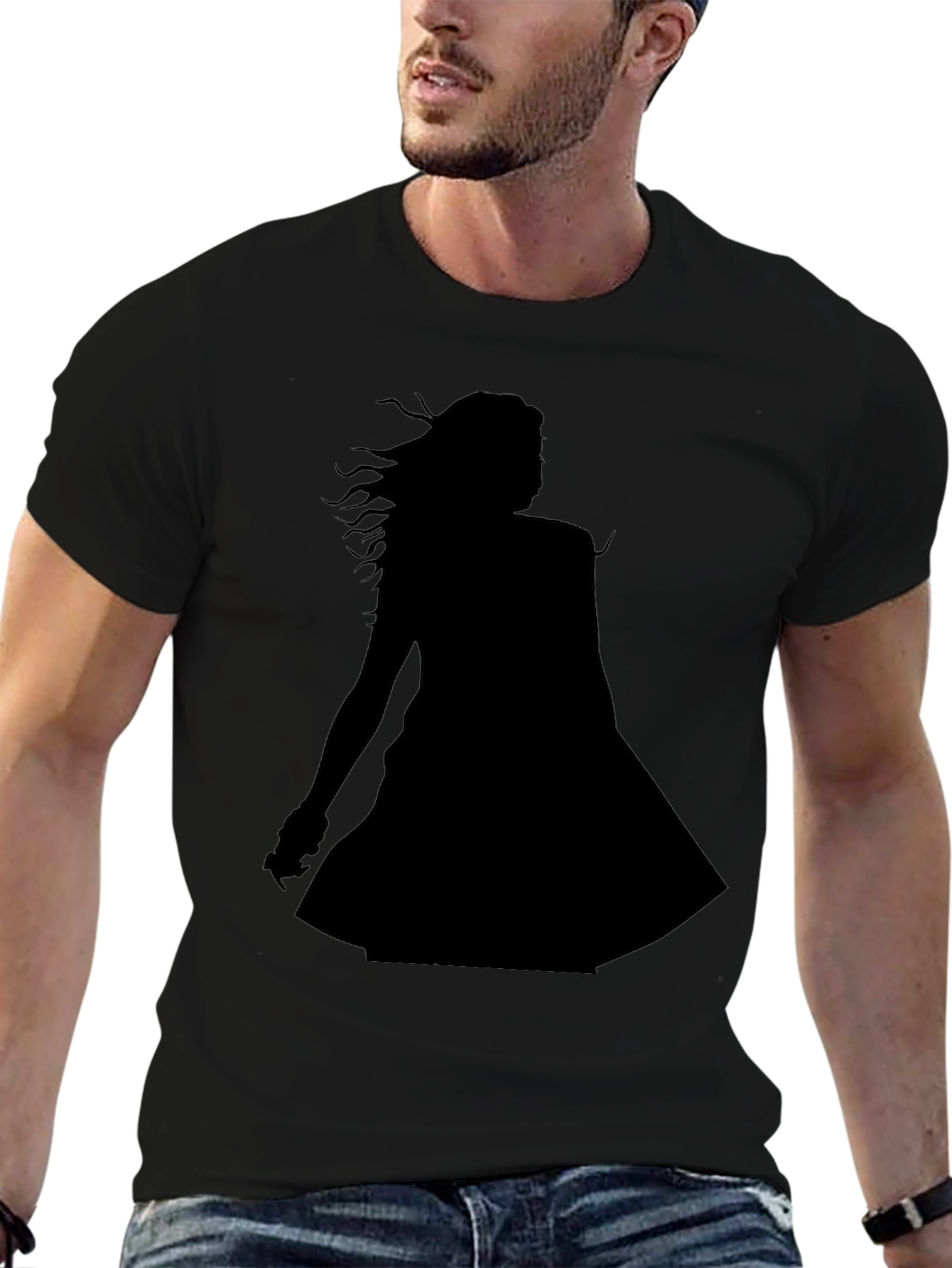 Silhouette Graphic Tee - Stylish Black T-Shirt