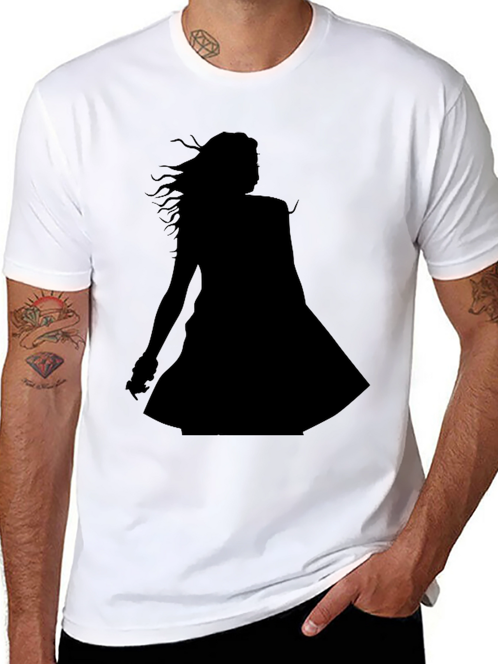 Silhouette Graphic Tee - Stylish Black T-Shirt