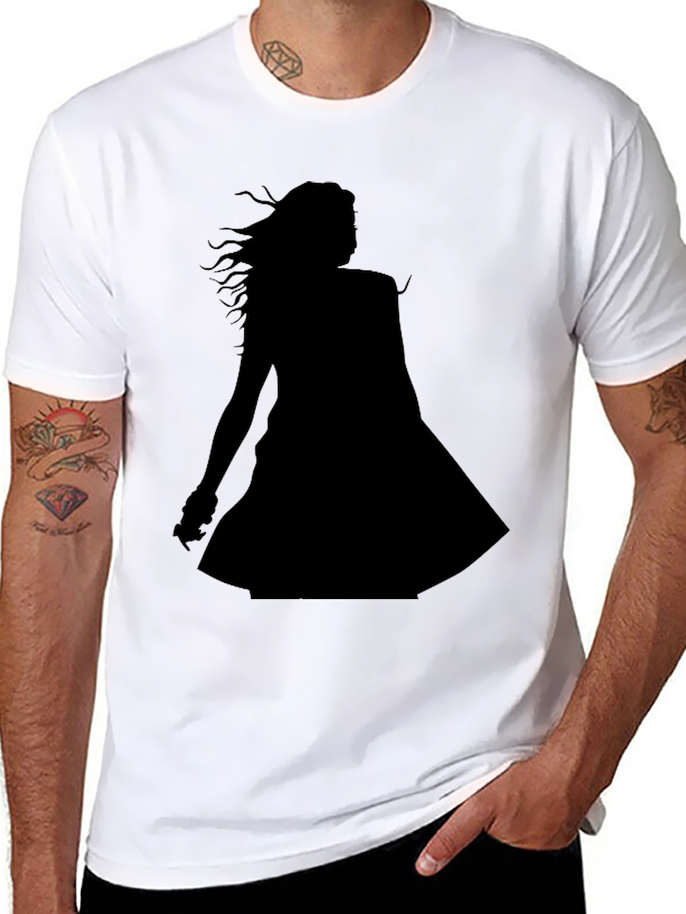 Silhouette Graphic Tee - Stylish Black T-Shirt