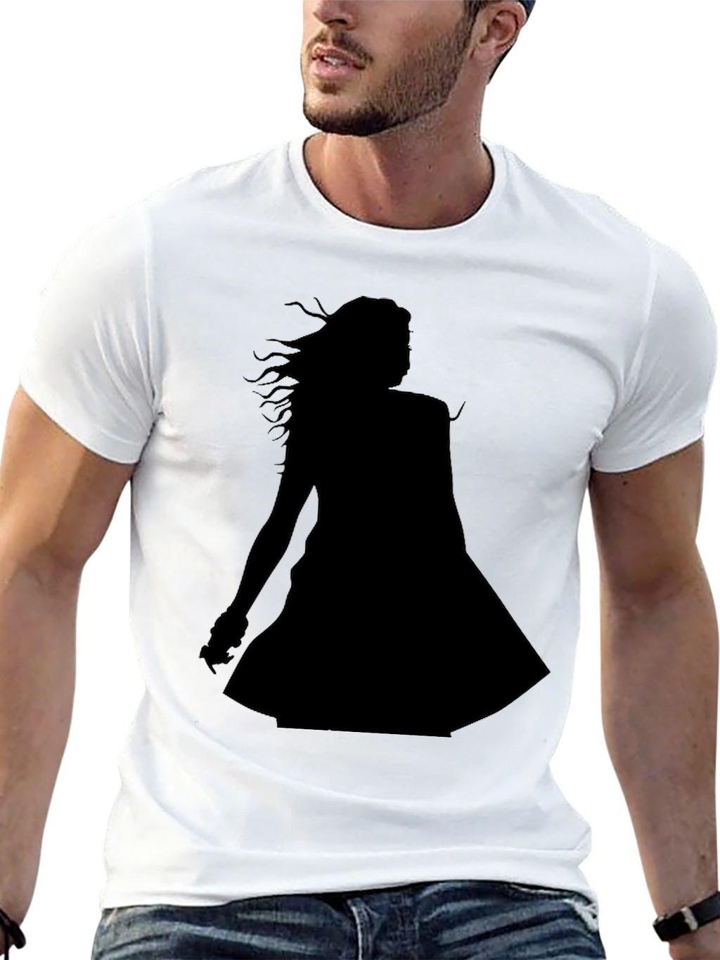 Silhouette Graphic Tee - Stylish Black T-Shirt
