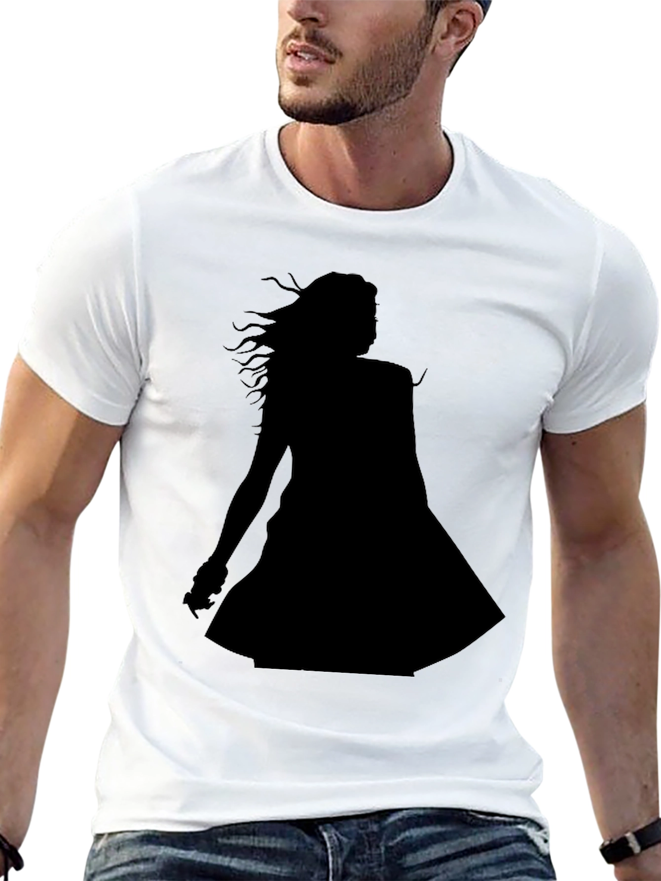 Silhouette Graphic Tee - Stylish Black T-Shirt