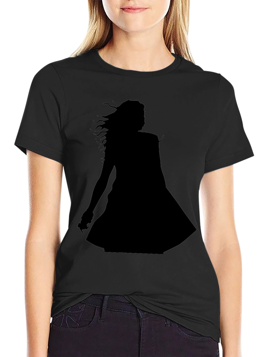 Silhouette Graphic Tee - Stylish Black T-Shirt