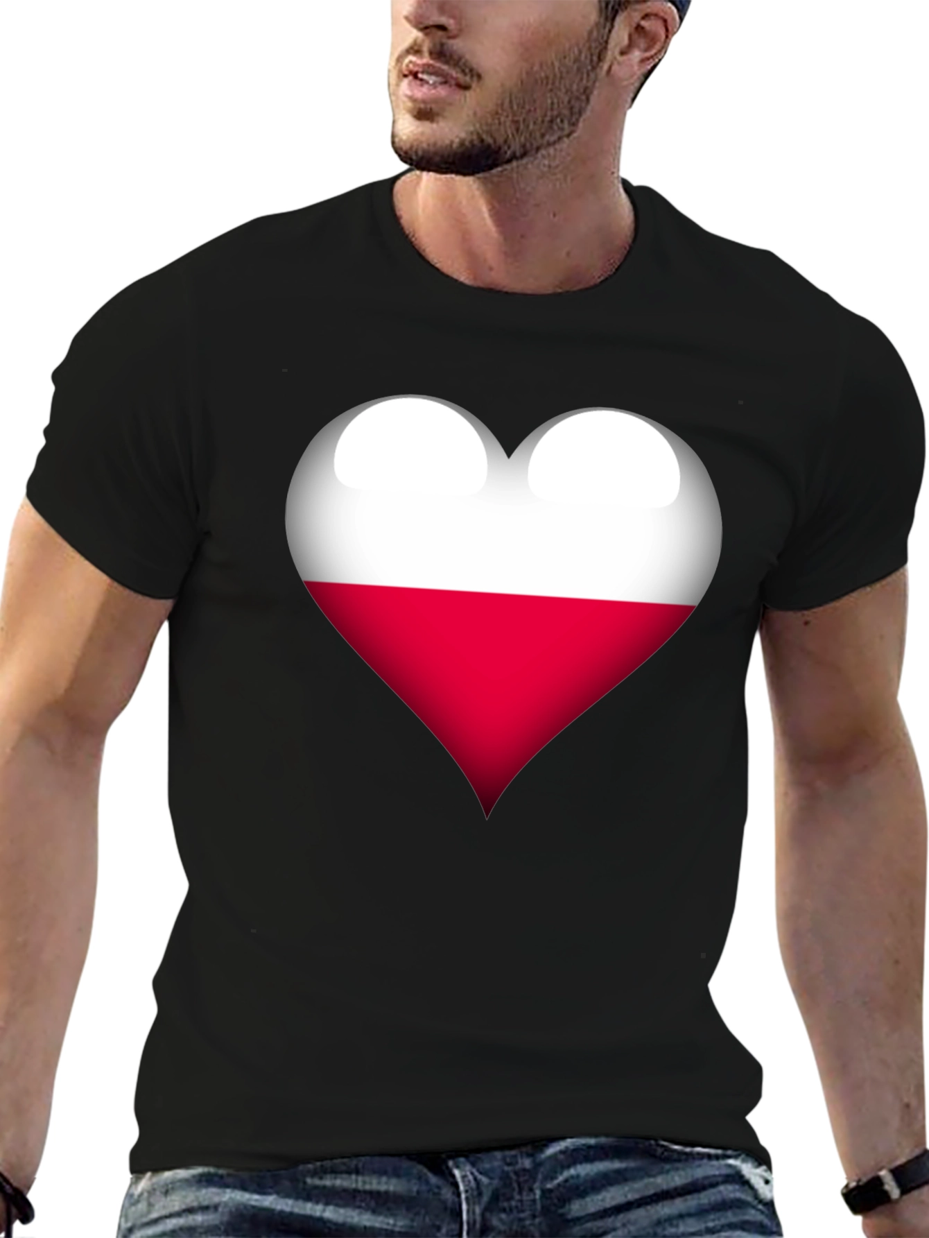 Poland Flag Heart Graphic T-Shirt