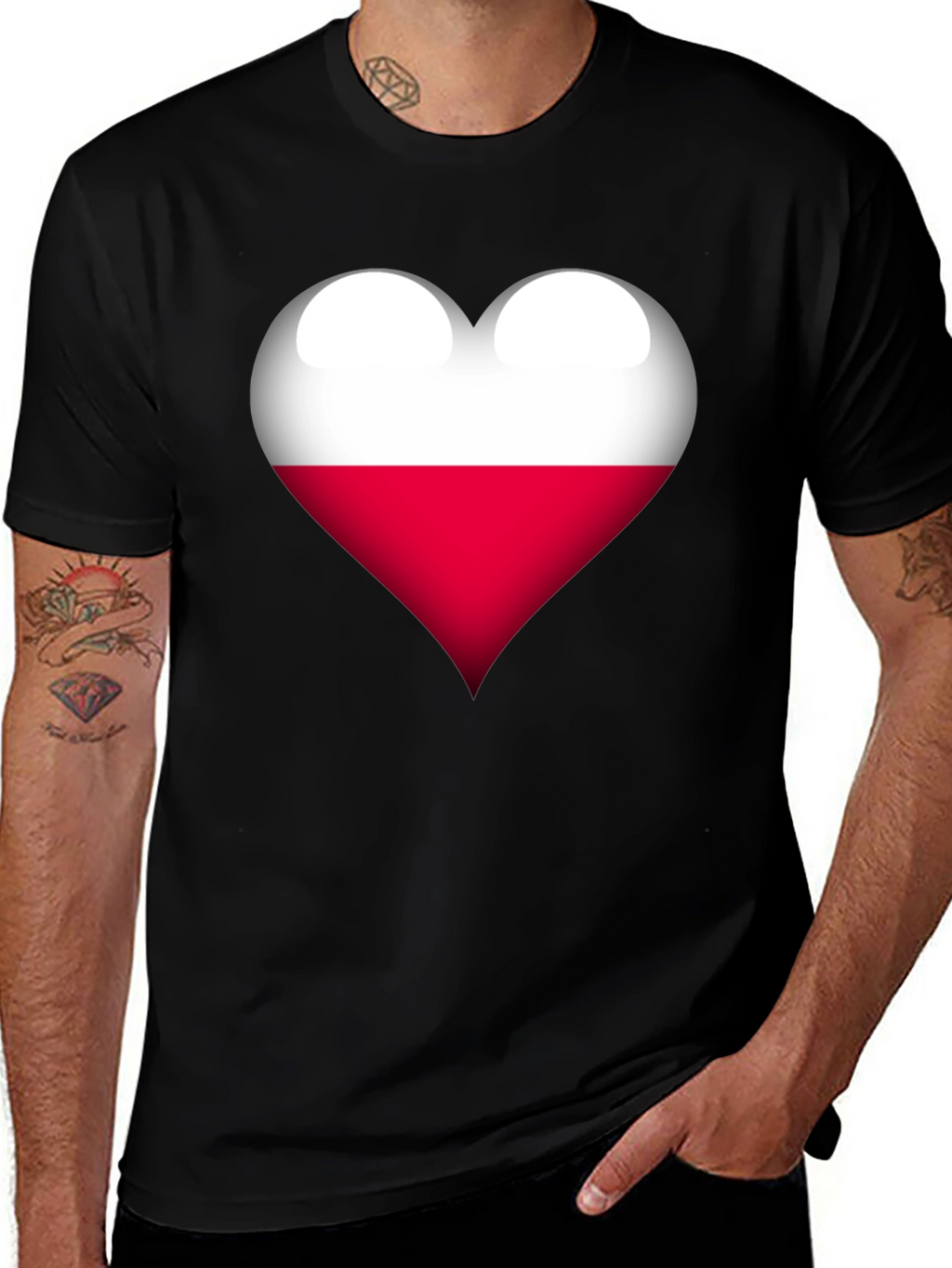 Poland Flag Heart Graphic T-Shirt