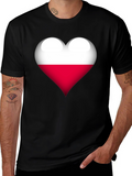 Poland Flag Heart Graphic T-Shirt