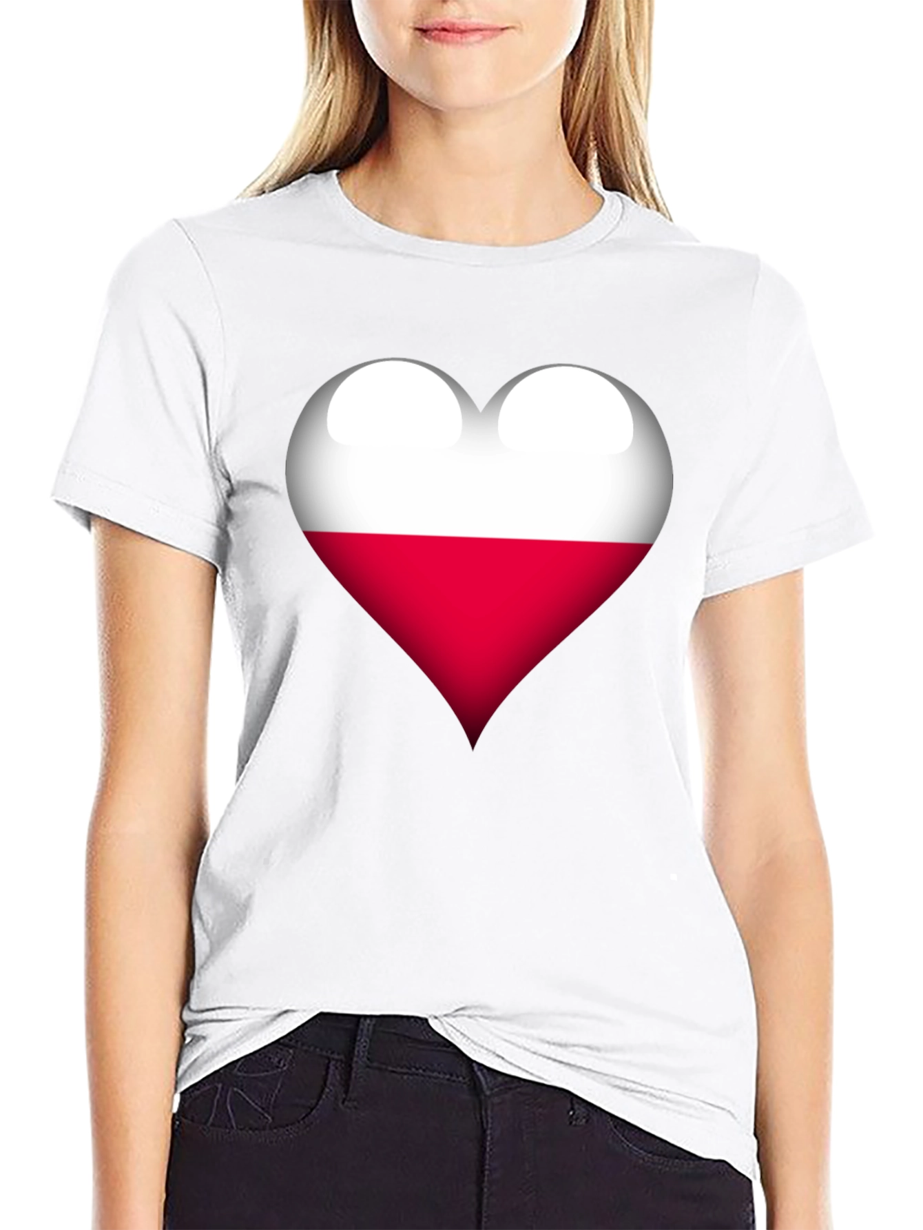 Poland Flag Heart Graphic T-Shirt