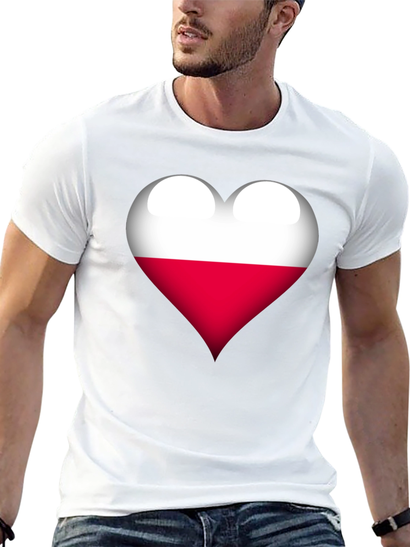 Poland Flag Heart Graphic T-Shirt