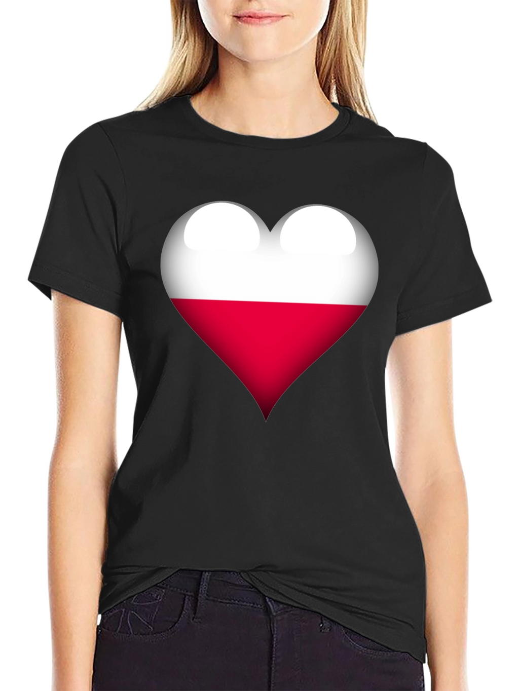 Poland Flag Heart Graphic T-Shirt