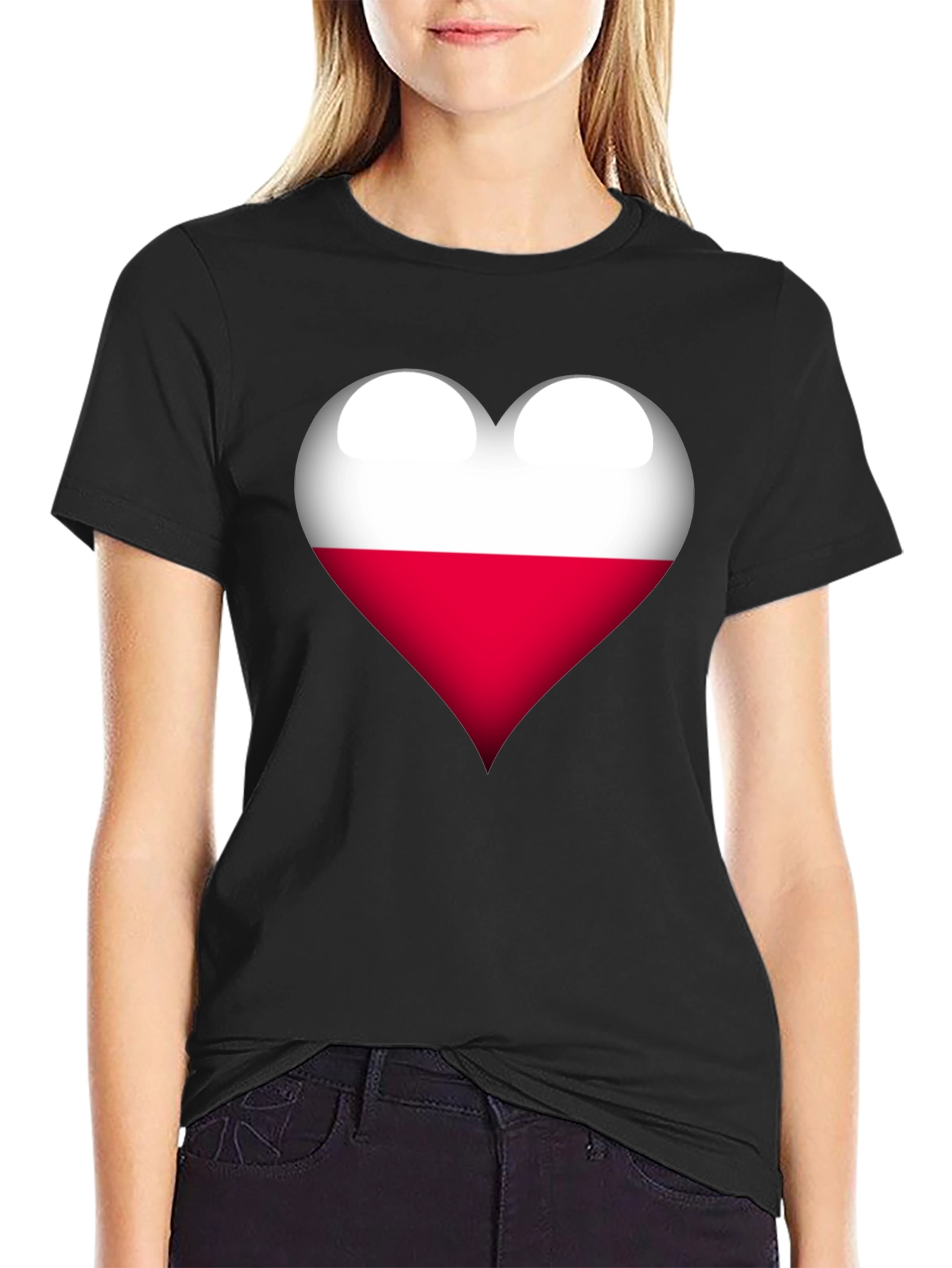 Poland Flag Heart Graphic T-Shirt