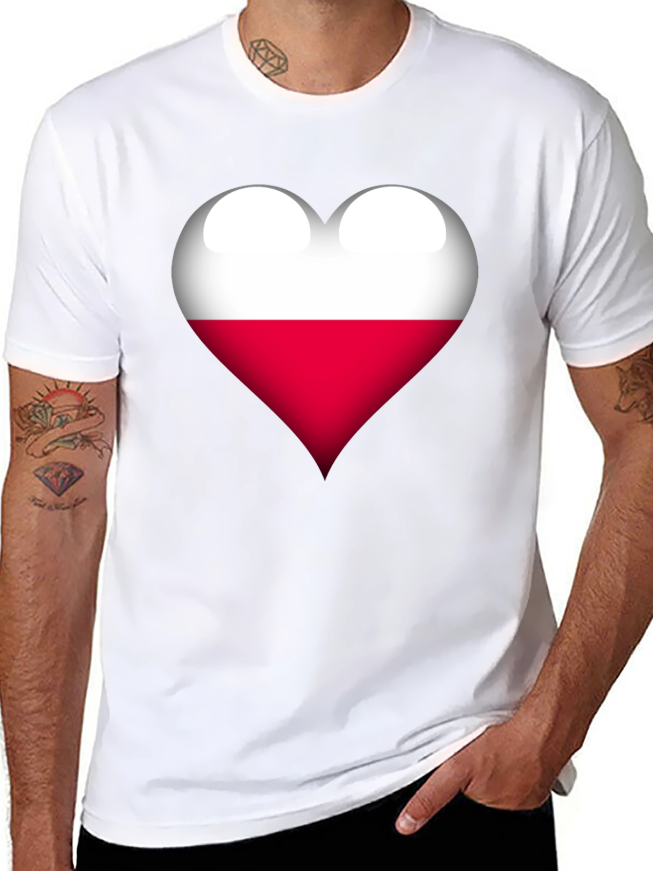 Poland Flag Heart Graphic T-Shirt