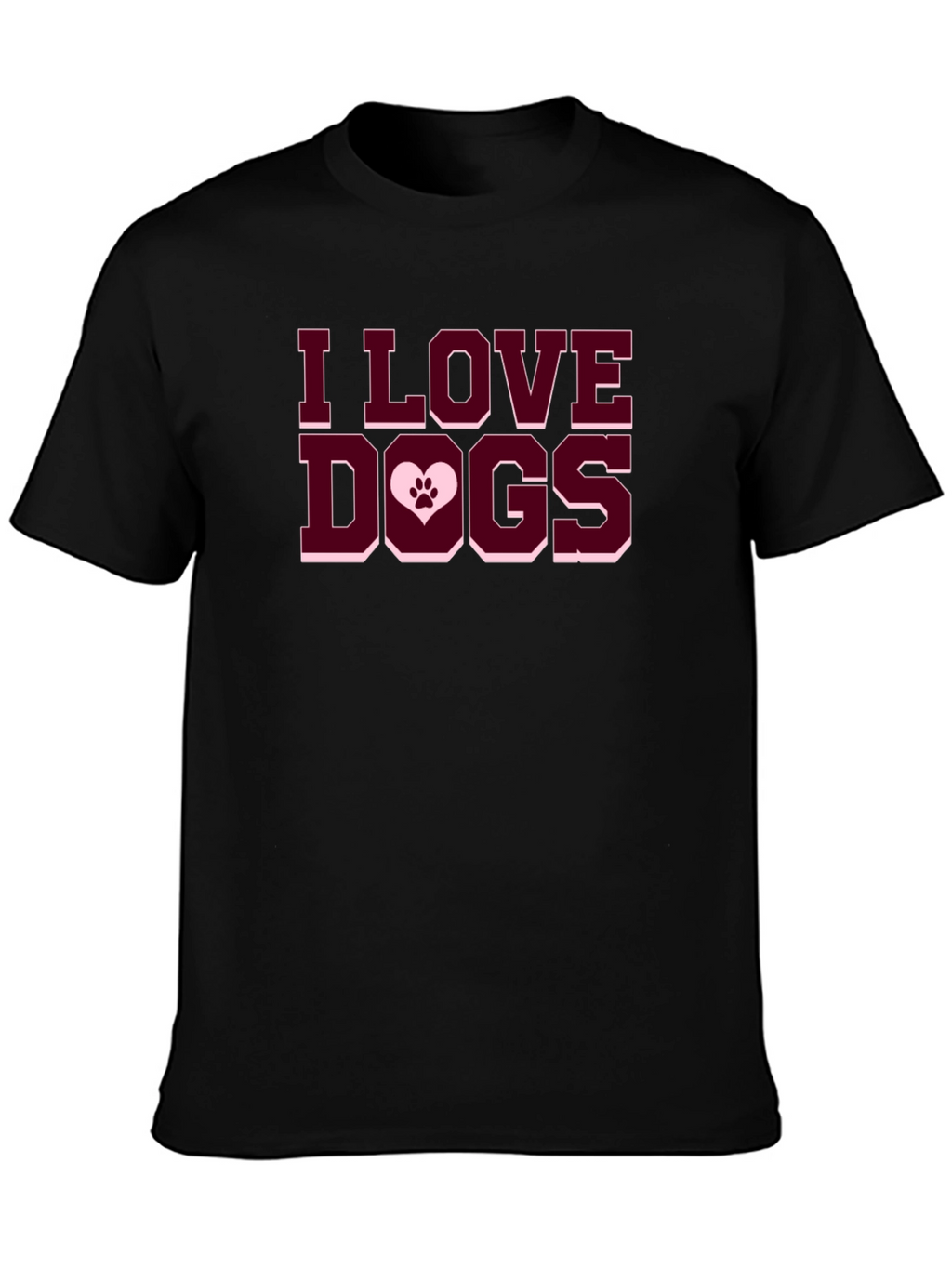 I Love Dogs T-Shirt - Paw Print Heart