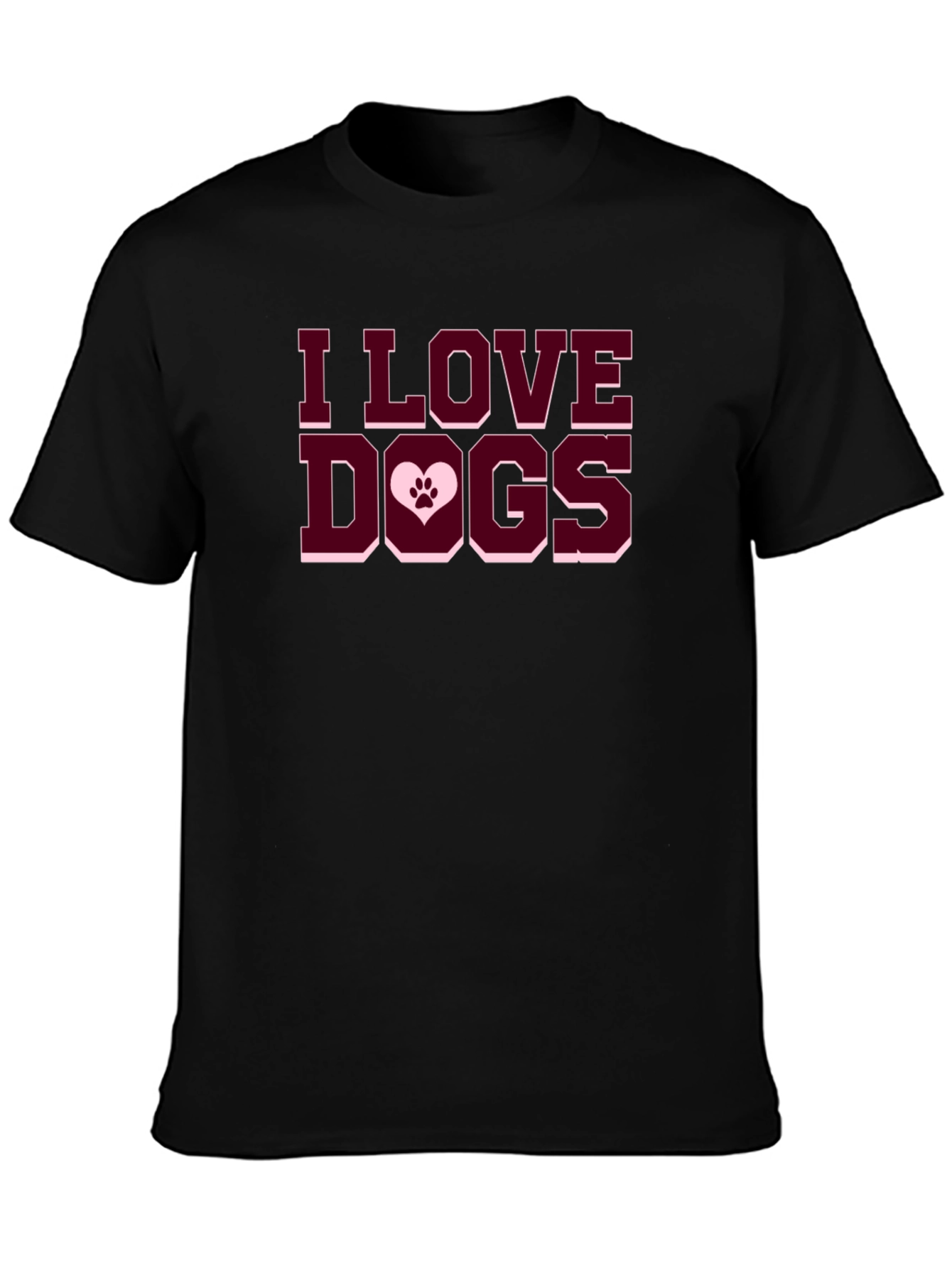 I Love Dogs T-Shirt - Paw Print Heart