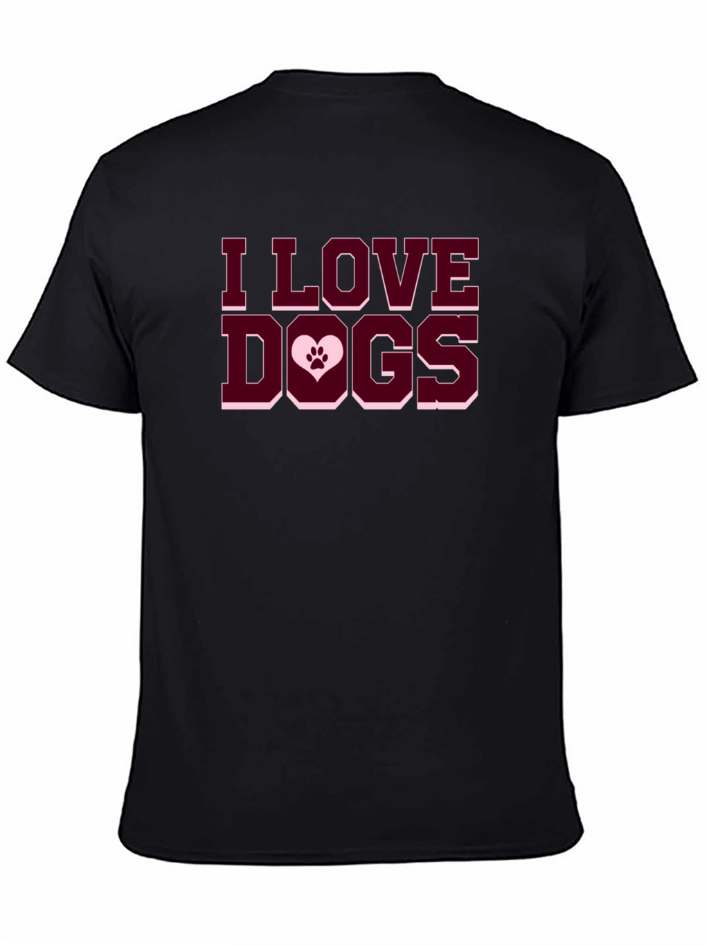 I Love Dogs T-Shirt - Paw Print Heart
