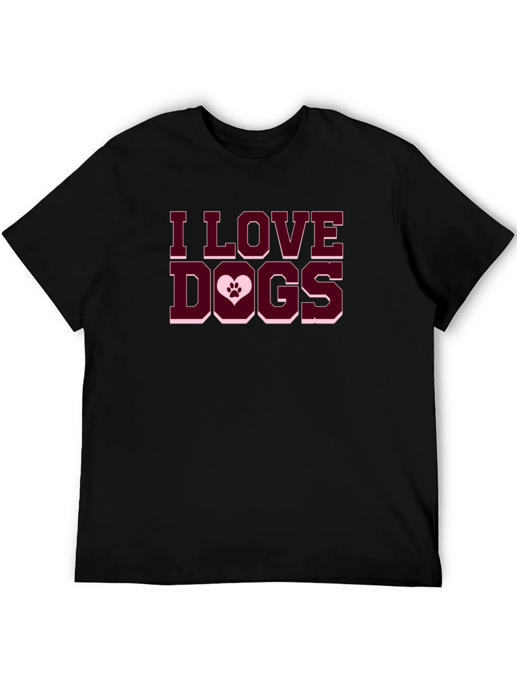 I Love Dogs T-Shirt - Paw Print Heart