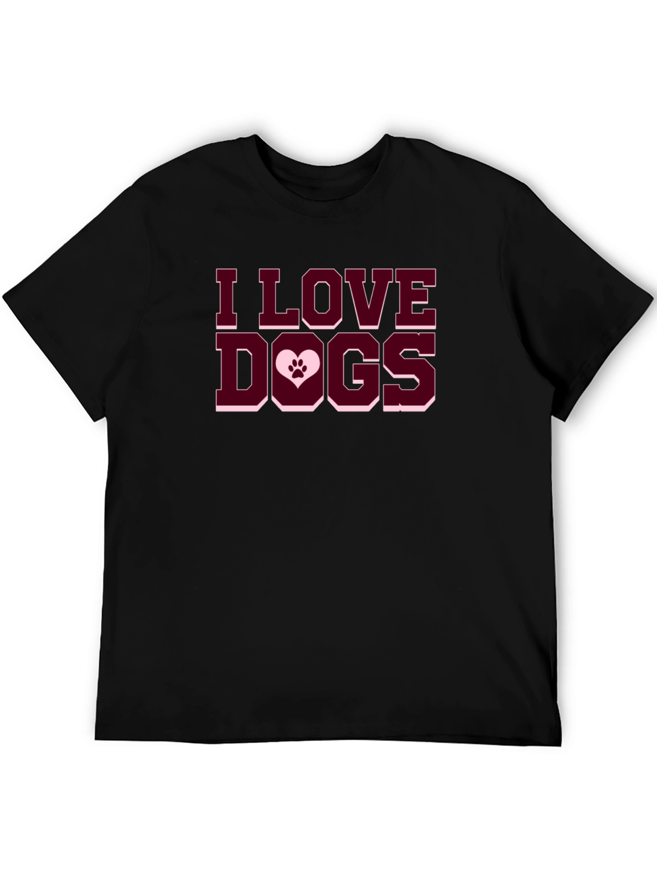 I Love Dogs T-Shirt - Paw Print Heart